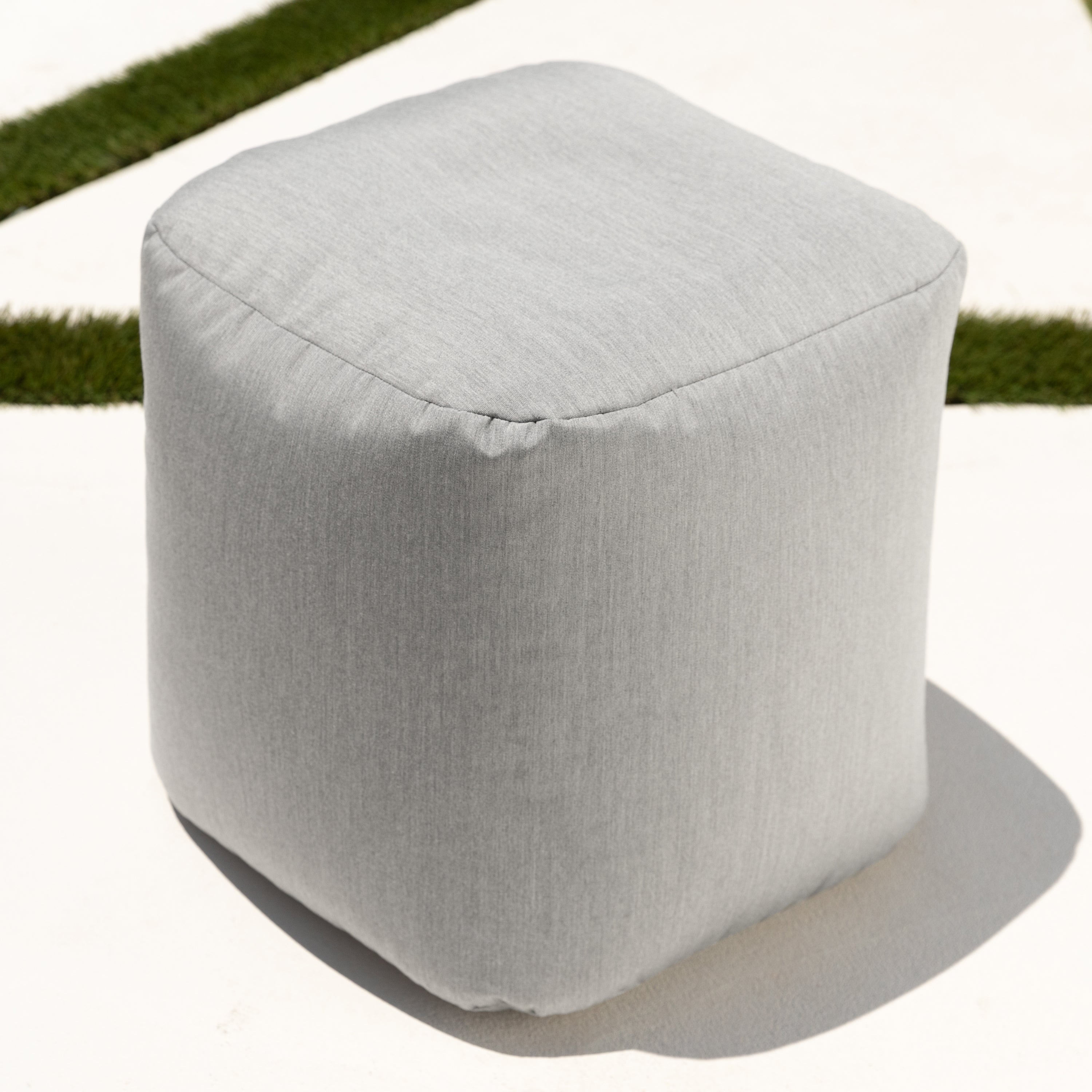 Jaxx Luckie Outdoor Patio Bean Bag Ottoman, Granite