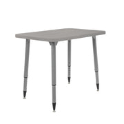 Adapte 24" x 36" Rectangle Woodgrain Activity Table with Adjustable Tapered Legs - Light Gray Wood/Silver