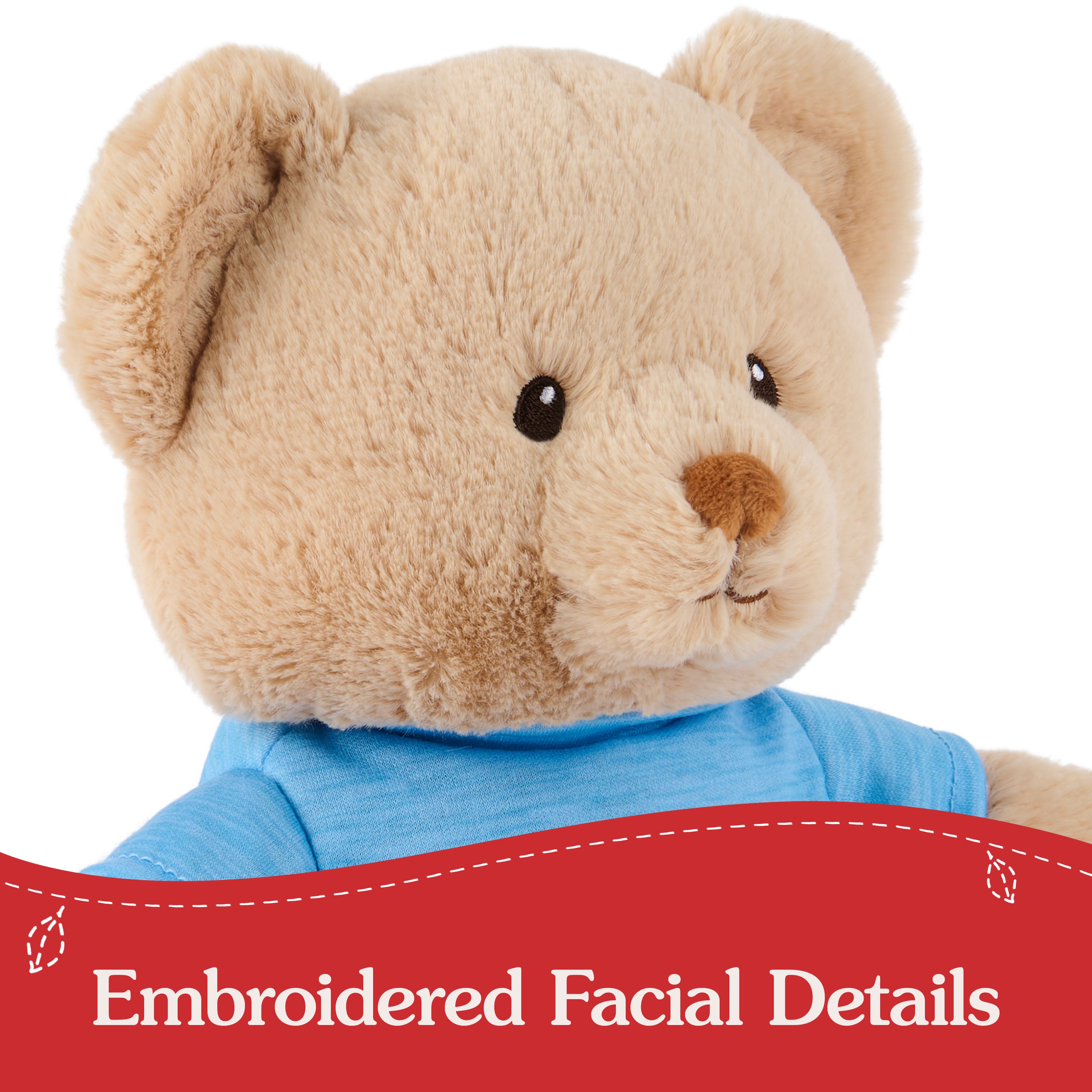 GUND “I'm the Big Brother” Sustainable Message Bear with Blue T-Shirt, Teddy Bear Made from 100% Recycled Materials for Ages 1 and Up, Tan, 12”