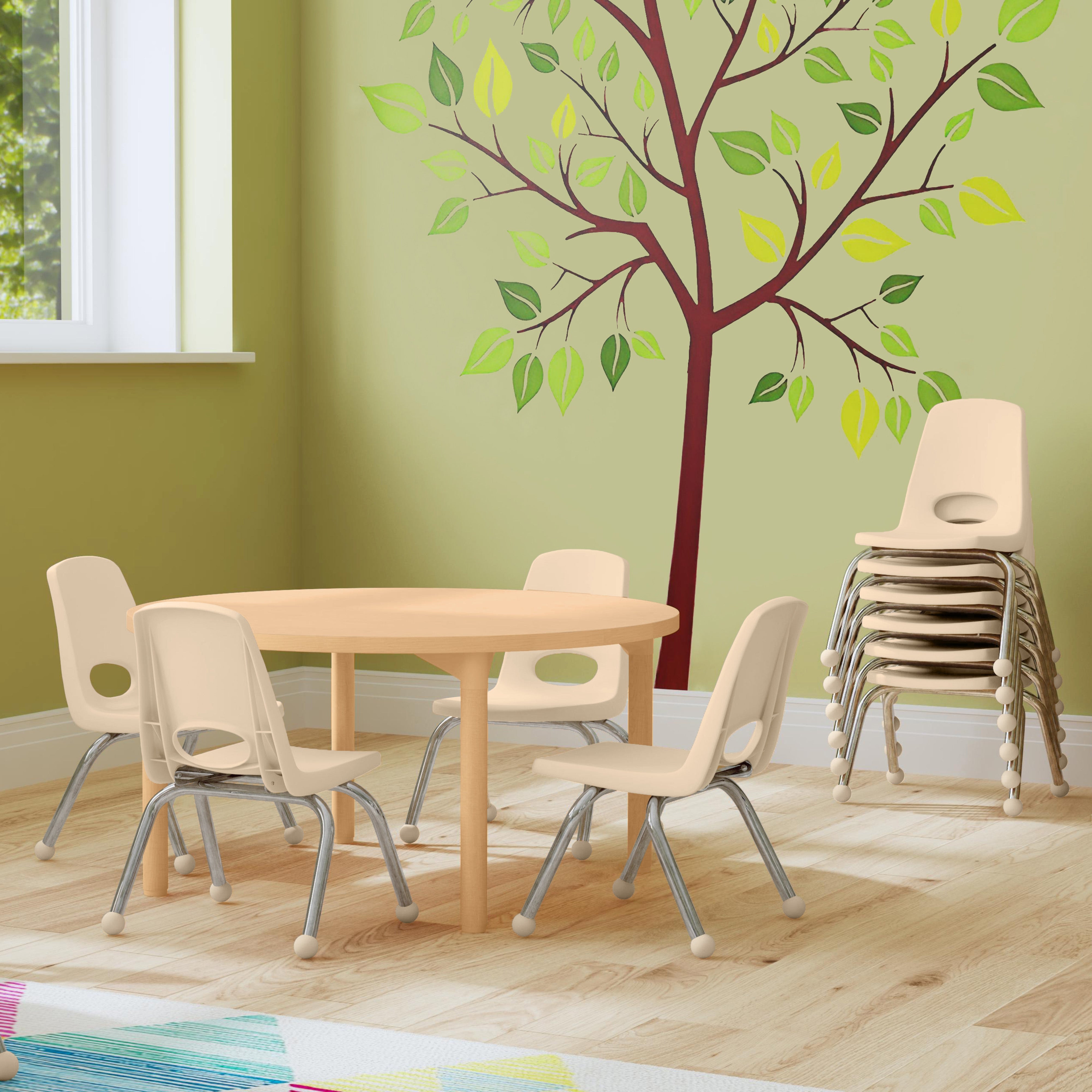10" Stack Chair with Ball Glides - Sand