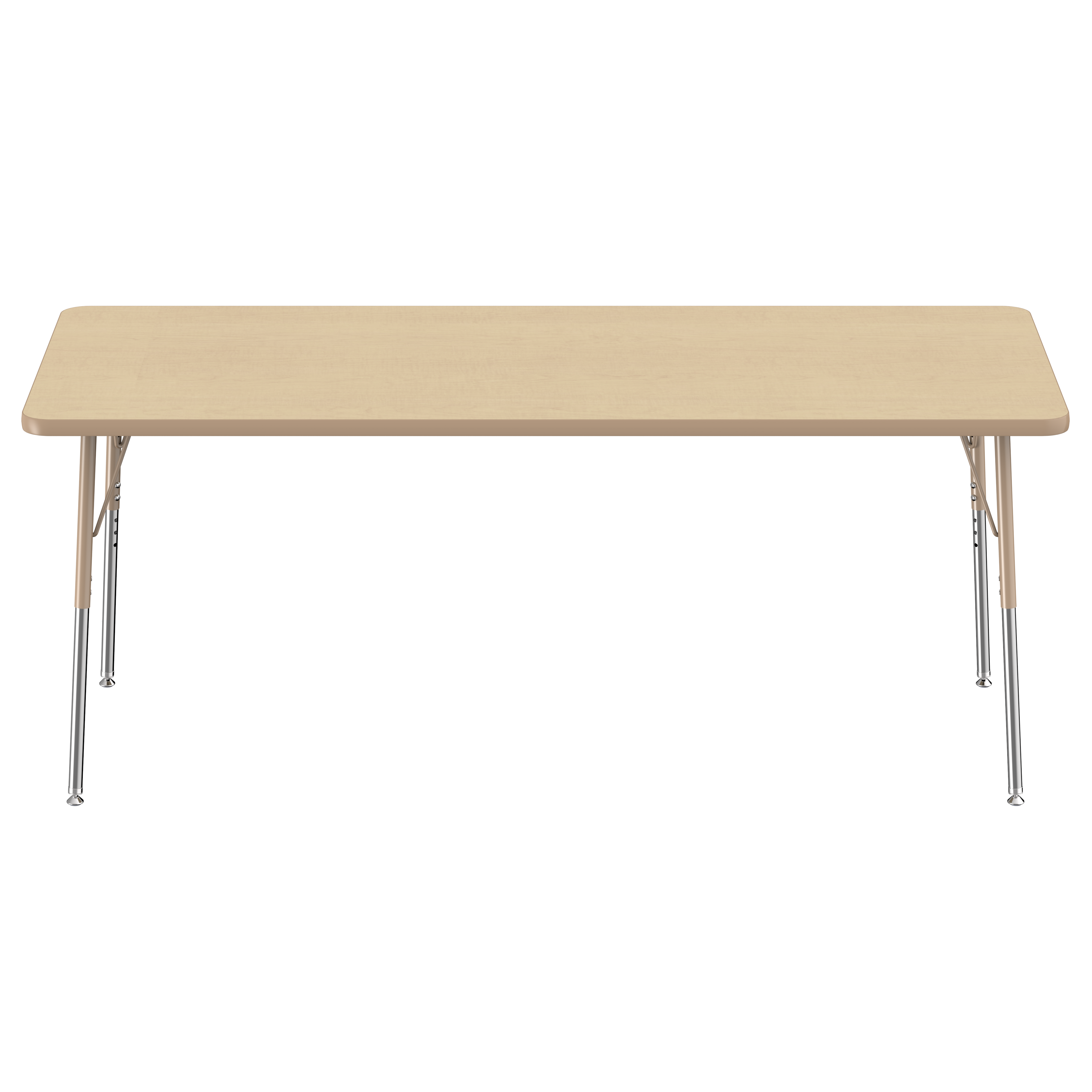 30" x 72" Rectangle T-Molding Activity Table with Adjustable Standard Swivel Glide Legs - Maple/Sand