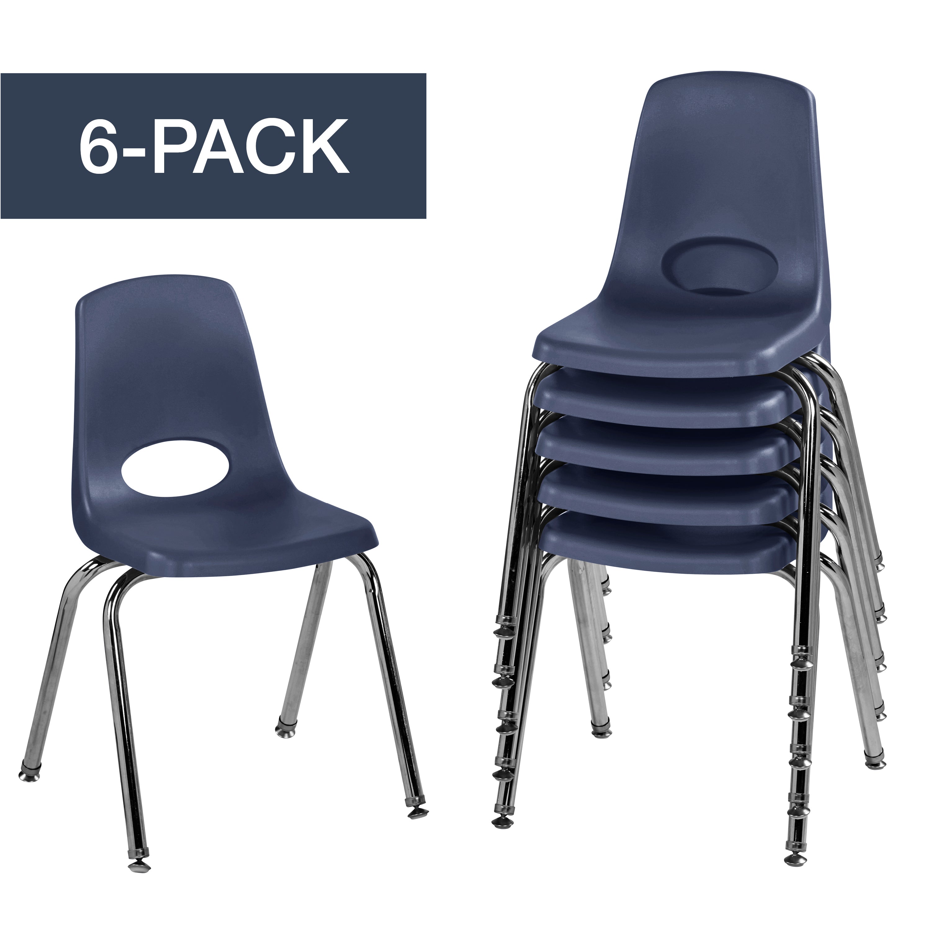 16" Stack Chair with Swivel Glides - Navy