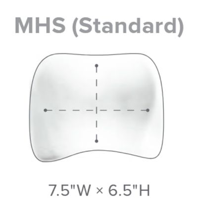 (MBL) MPS BASIC  Headrest w Laterals  - 7 in. w x 6 in. h - DARK GRAY