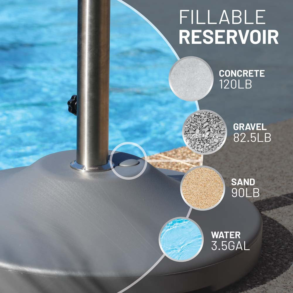 Fillabe Free Standing Commercial Umbrella Base (Grey)