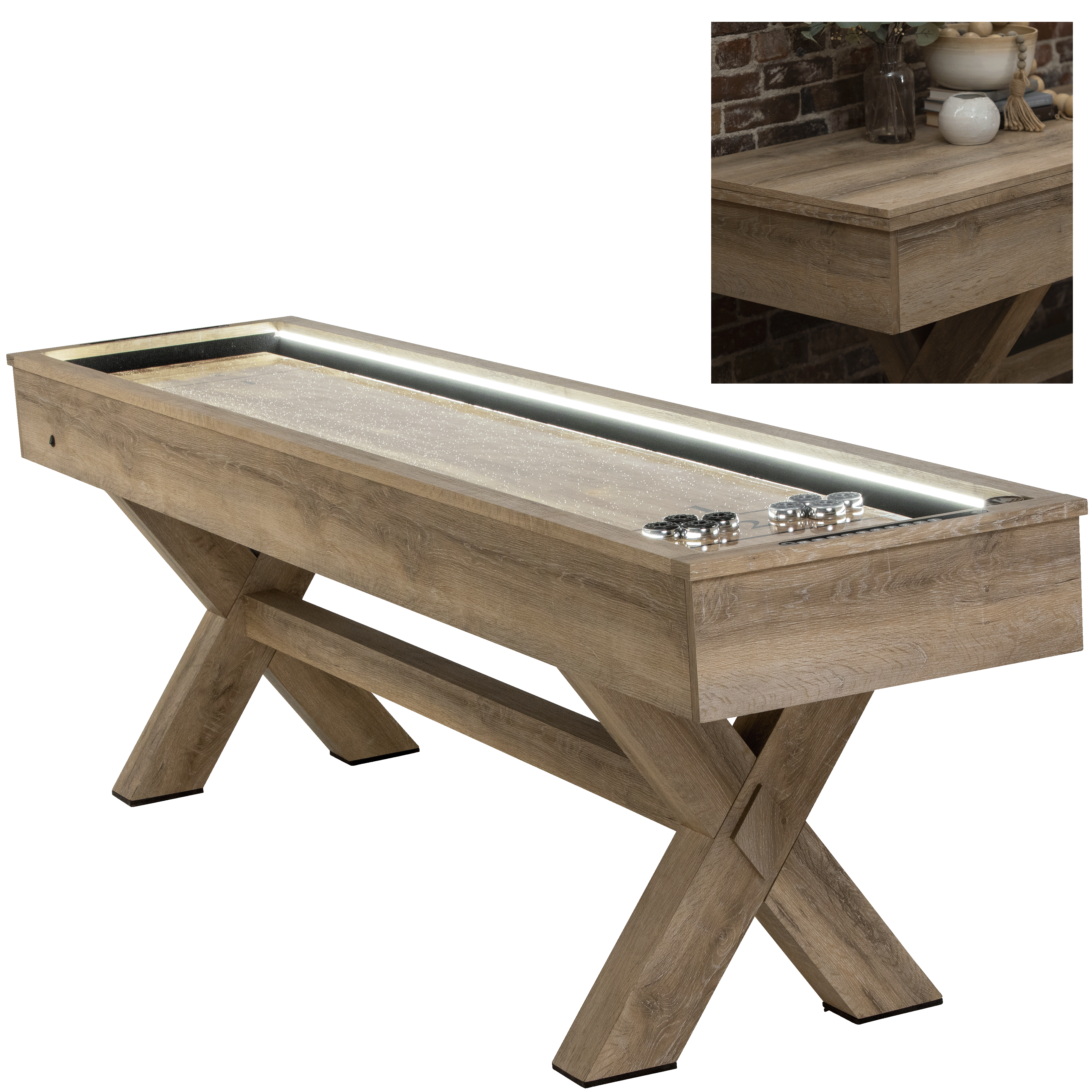 American Legend Westbrook LED Shuffleboard with Buffet Top