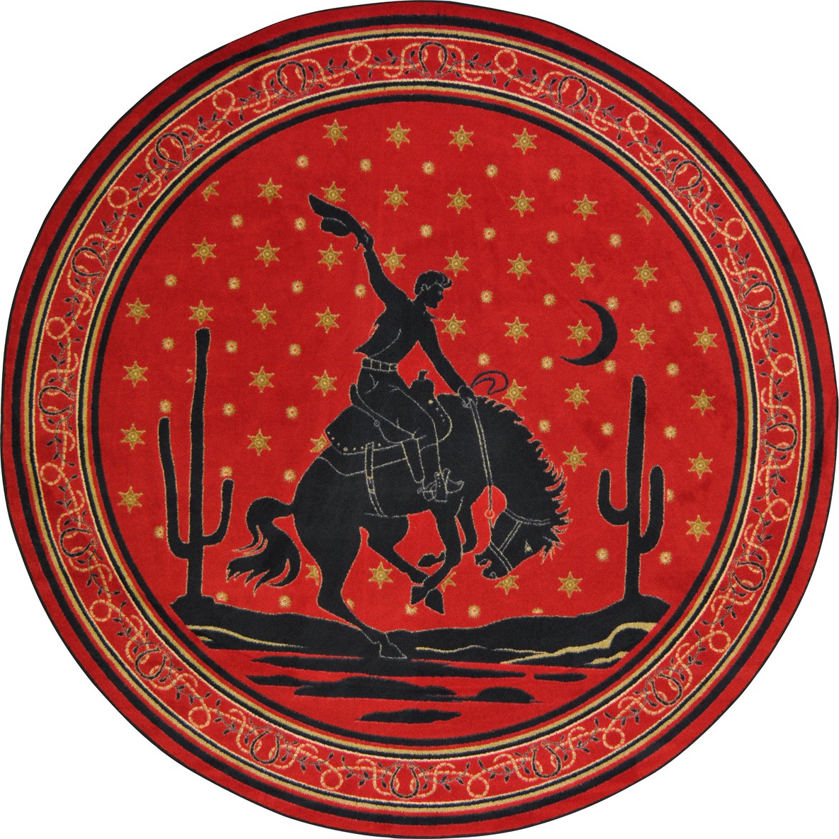 Midnight Bronco 5'4" Round area rug in color Multi