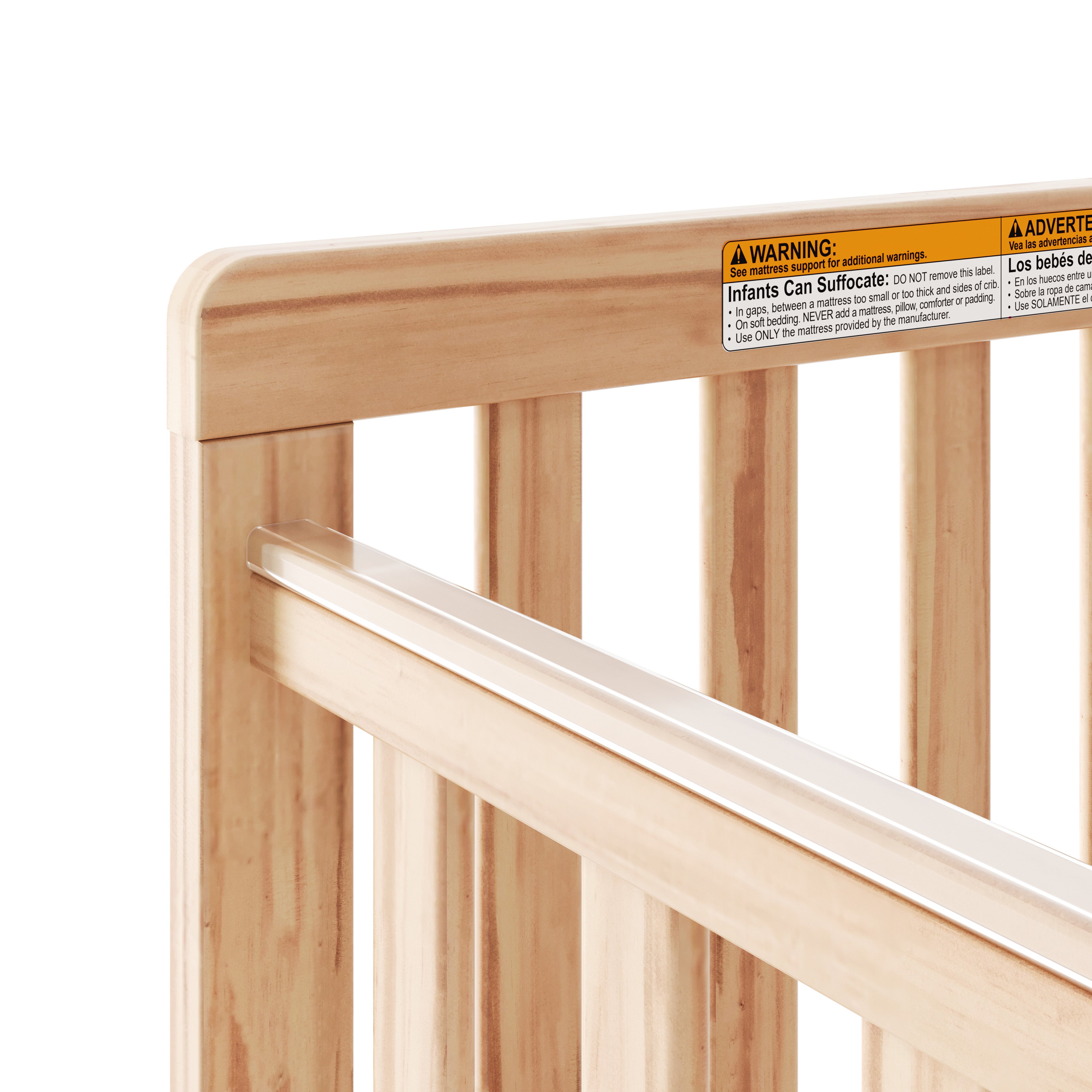 SafetyCraft® Fixed-Side Compact Wood Crib, Slatted End Panels