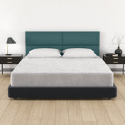 Jaxx Panelist Modern Padded Headboard – Set of 4 Wall Mounted Panels (Each 11.25" x 38") - King, Vegan Leather, Genesis Green