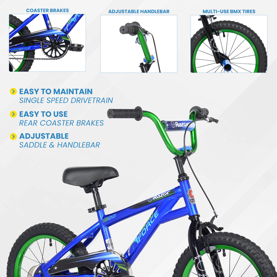 16" Razor Micro Force,Blue/Green
