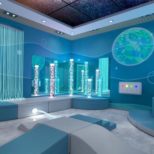 100 Strand Fiber Optic Light Curtain - 8 Color Settings (6ft 7" x 3ft 5" x 8ft 2")