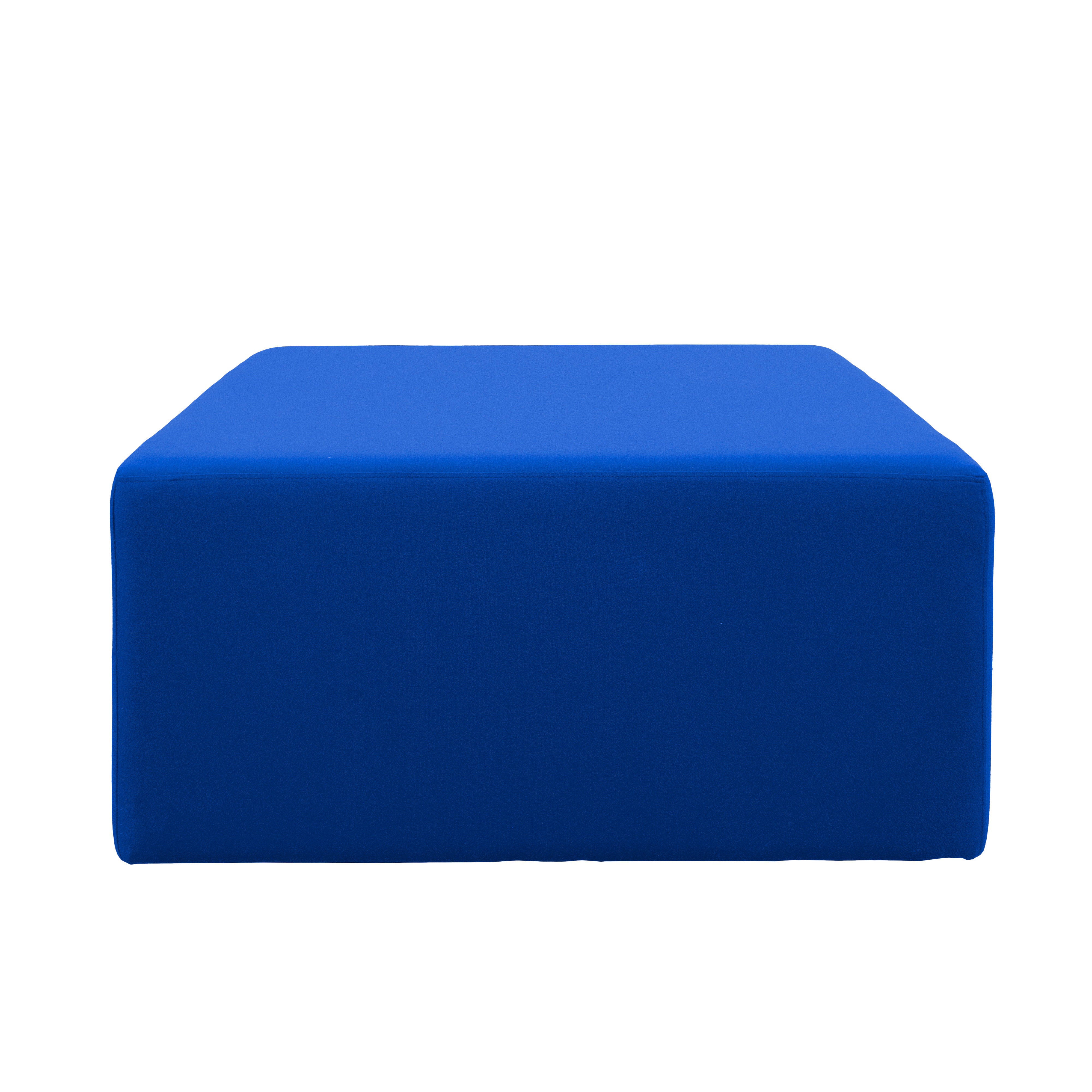 Outdoor 36" Square Ottoman with Sunbrella®, 18" H - Canvas Pacific Blue