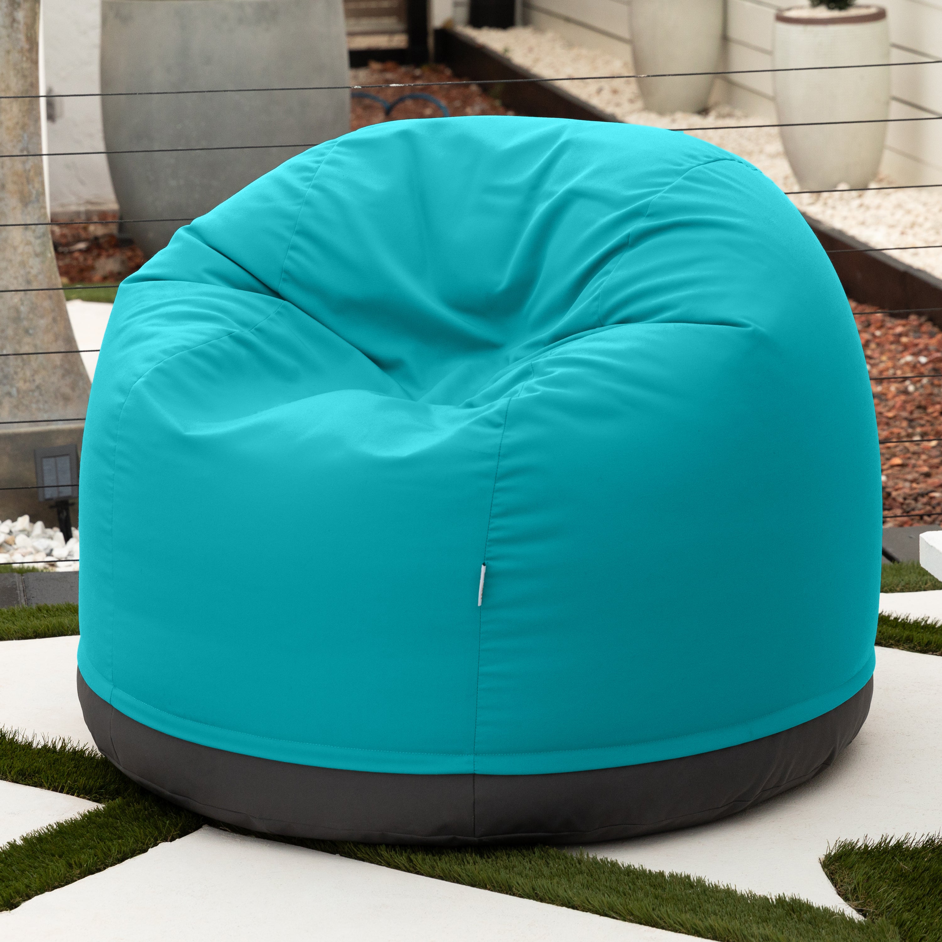 Jaxx Palmetto Large Round Outdoor Bean Bag Club Chair - Light Blue