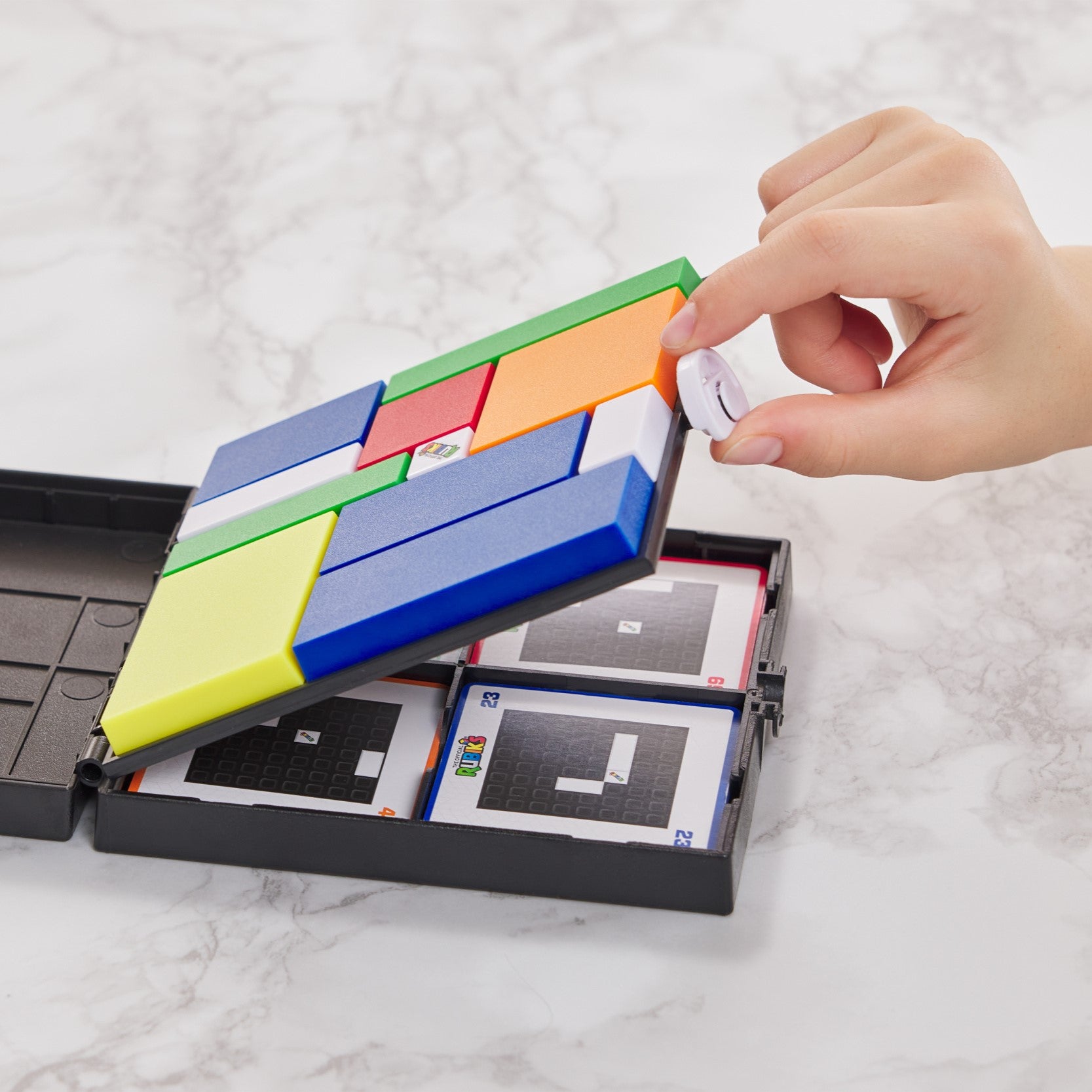 Rubik’s Cube, Gridlock Game, The Problem-Solving Puzzle Game Based on the Iconic Rubik’s Cube, Problem-Solving Brain Teaser, Classic Color-Matching Puzzle, 1 or More Players, for Ages 7 & Up
