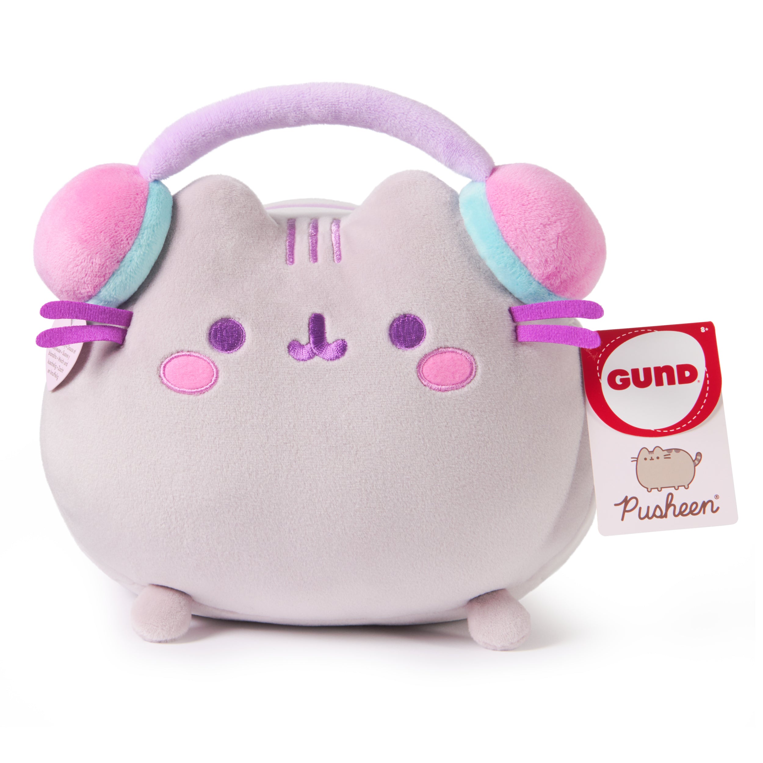 GUND Pusheen Gamer Squisheen Plush, Squishy Toy, Collectible Plush Toy, Gaming Decor, Stuffed Animal for Ages 8 and Up, Gray, 11”