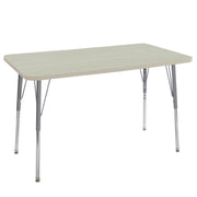24" x 48" Rectangle La Madera Activity Table with Standard Legs - Asian Sand/Silver