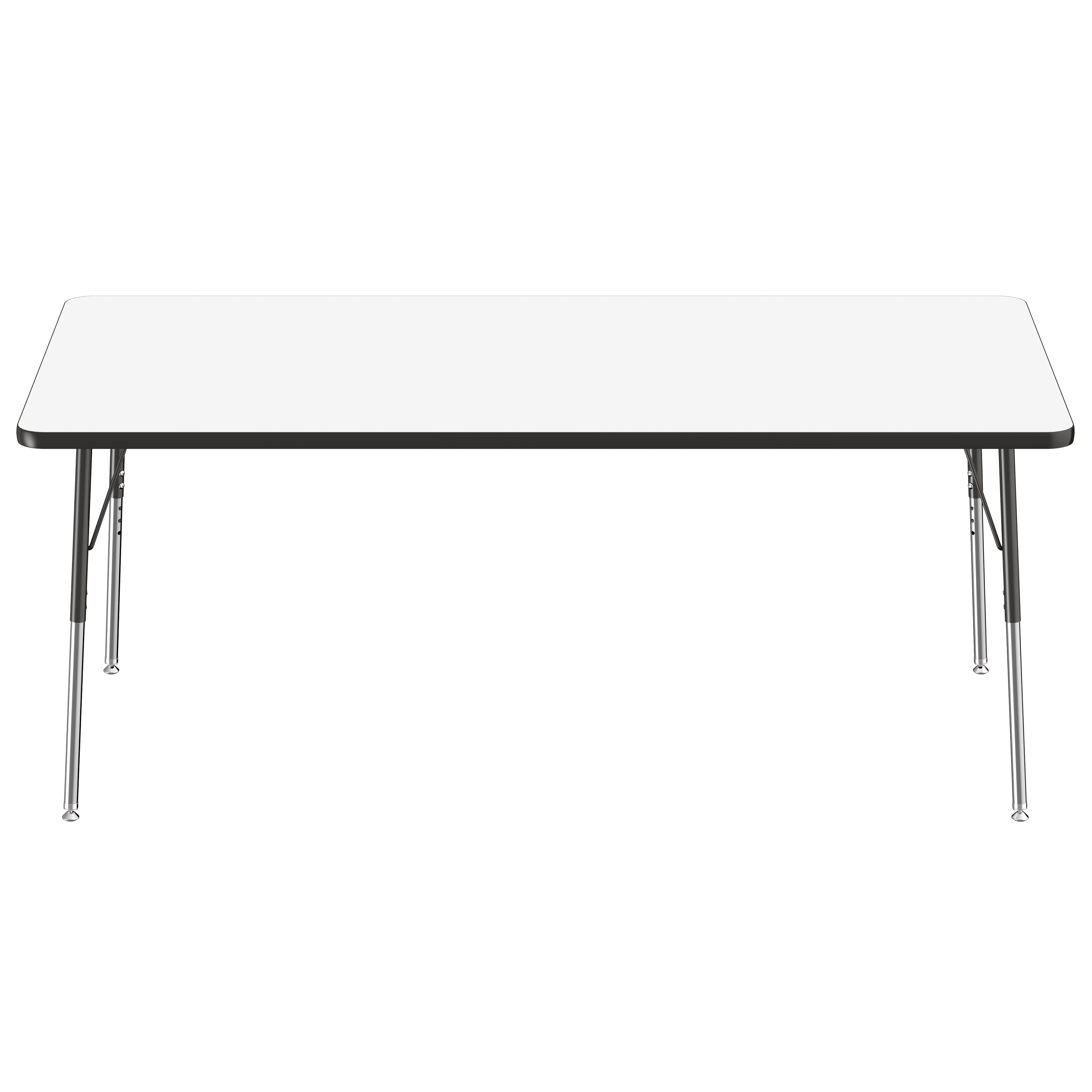 36" x 72" Rectangle Dry-Erase Activity Table with Adjustable Standard Swivel Glide Legs - Whiteboard/Black