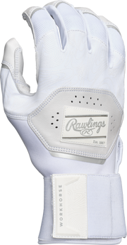 Rawlings Youth Workhorse Compression Strap Batting Gloves - Large - White