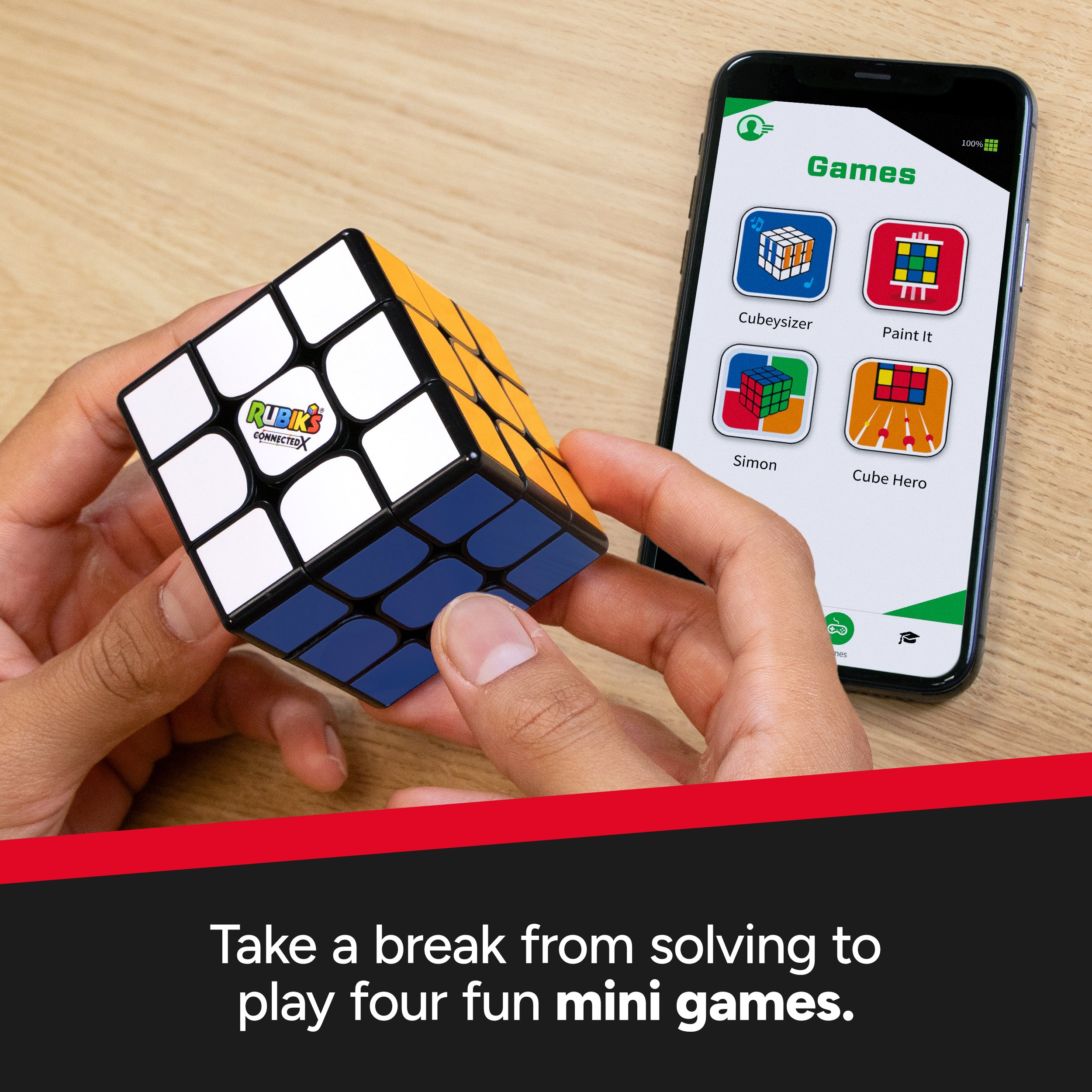 Rubik's Cube, The Official Rubik’s ConnectedX, Bluetooth-Enabled 3x3 Speed Cube with Guided Learning App for Beginners, Brain Teaser Fidget Toy & Puzzle for Adults, Teens, & Kids, for Ages 8 & Up
