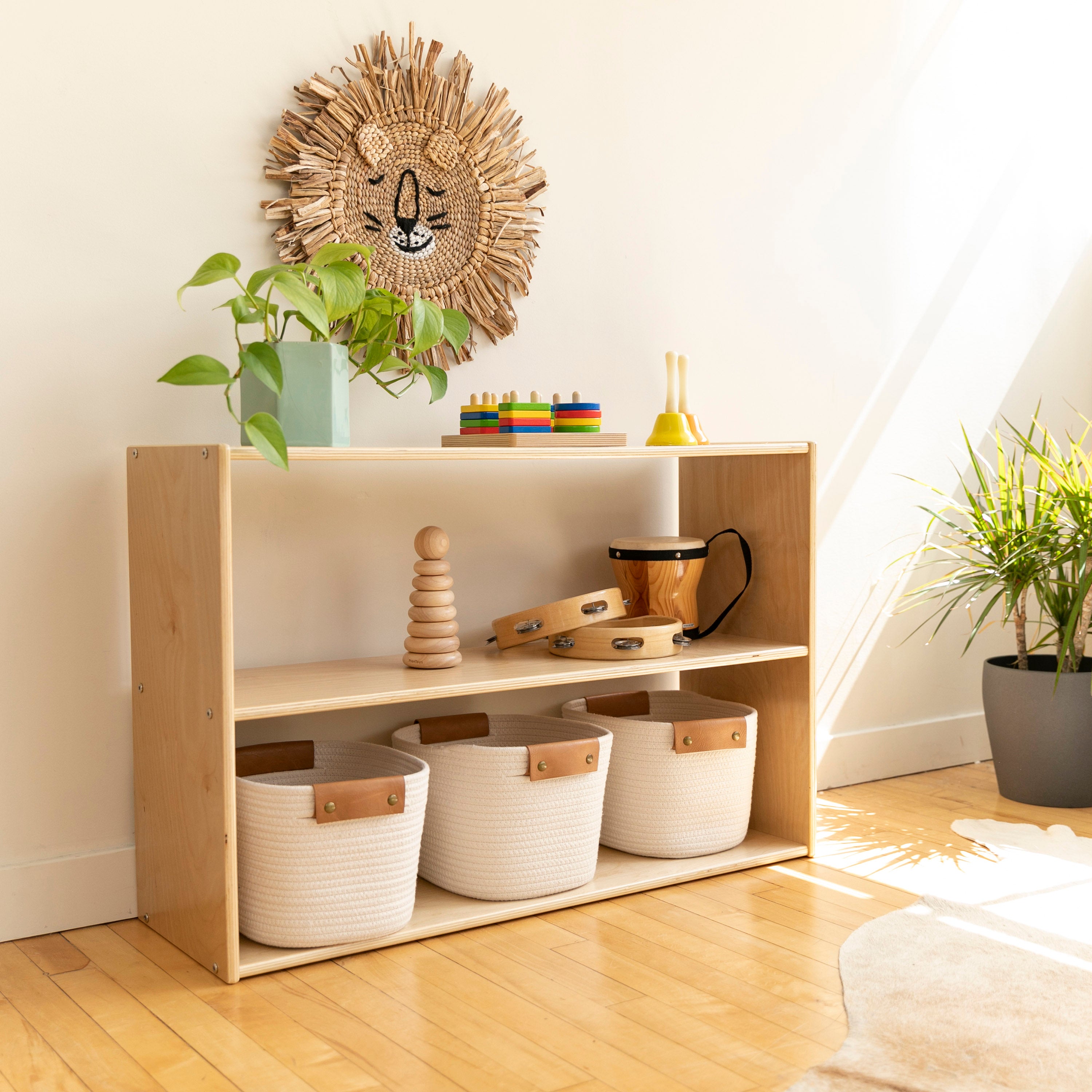 Streamline 2-Shelf Storage Cabinet without Back 24in H - Natural