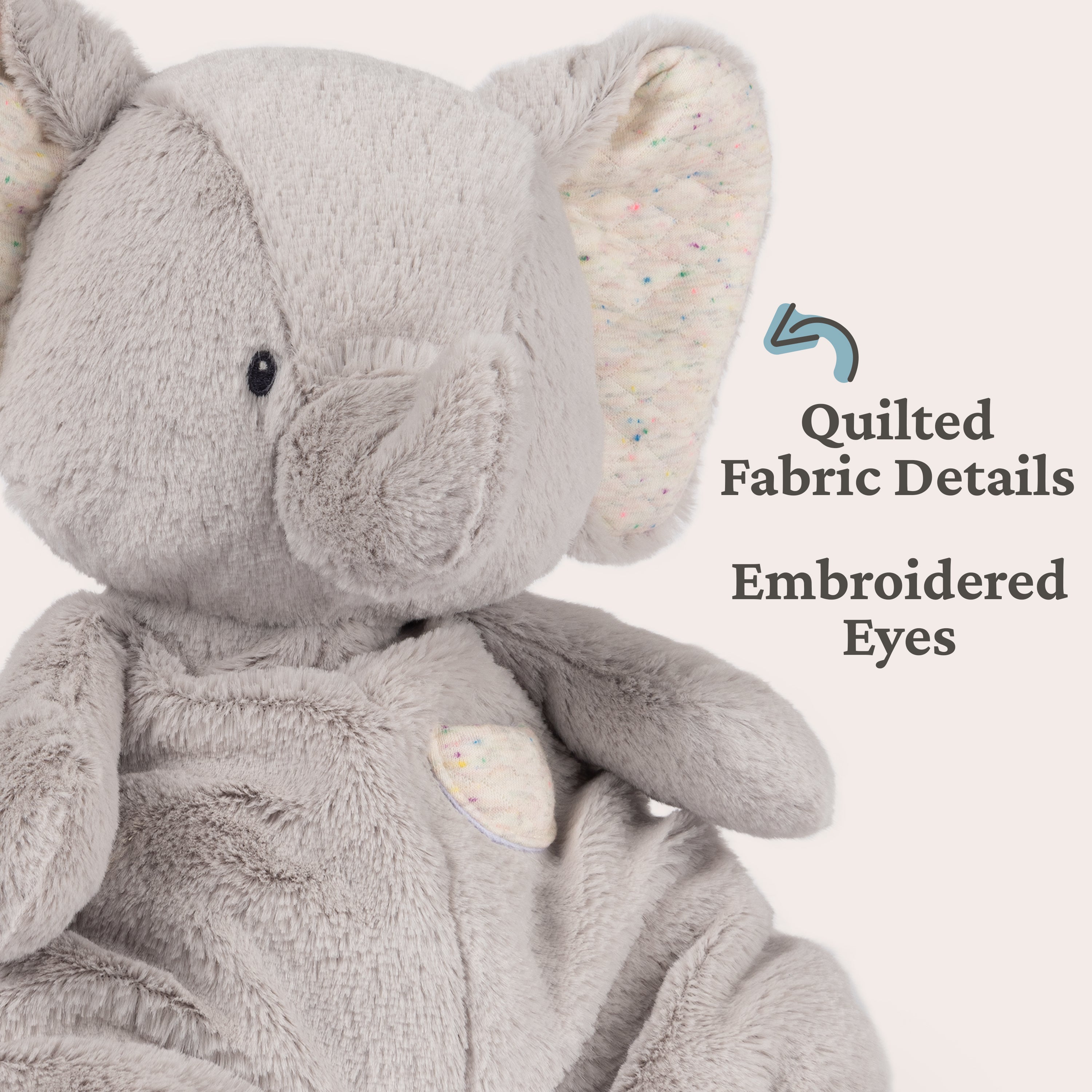 Baby GUND Oh So Snuggly Elephant Large Plush Stuffed Animal for Babies and Infants, Ash Grey, 12.5”