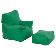 SoftScape Bean Bag Chair and Ottoman - Green