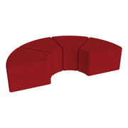 Pro Series Upholstered Arc Ottoman 12" Height, 4-Piece - Crimson