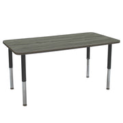 30" x 60" Rectangle La Madera Activity Table with Adjustable Super Legs - Gray Wood/Black