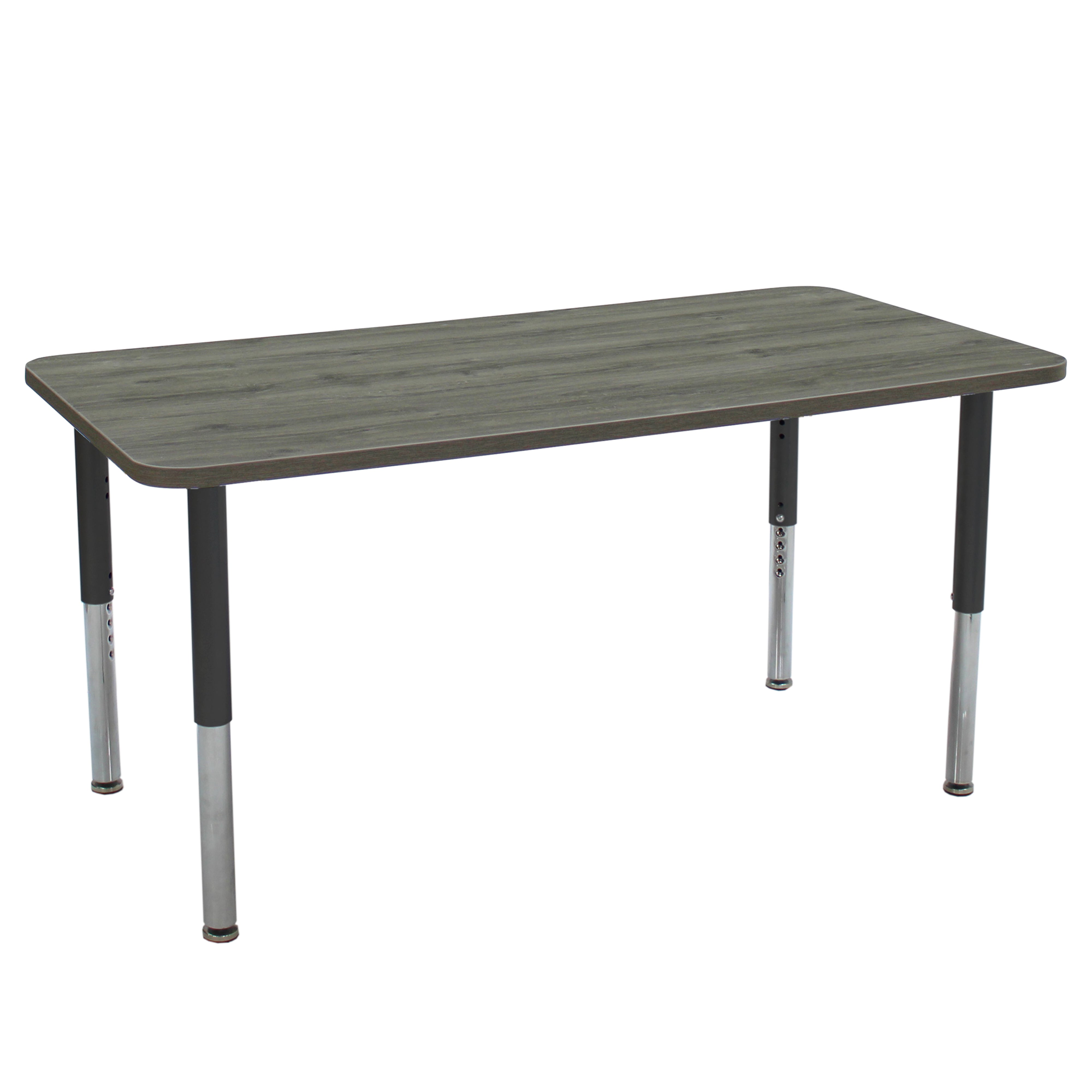 30" x 60" Rectangle La Madera Activity Table with Adjustable Super Legs - Gray Wood/Black
