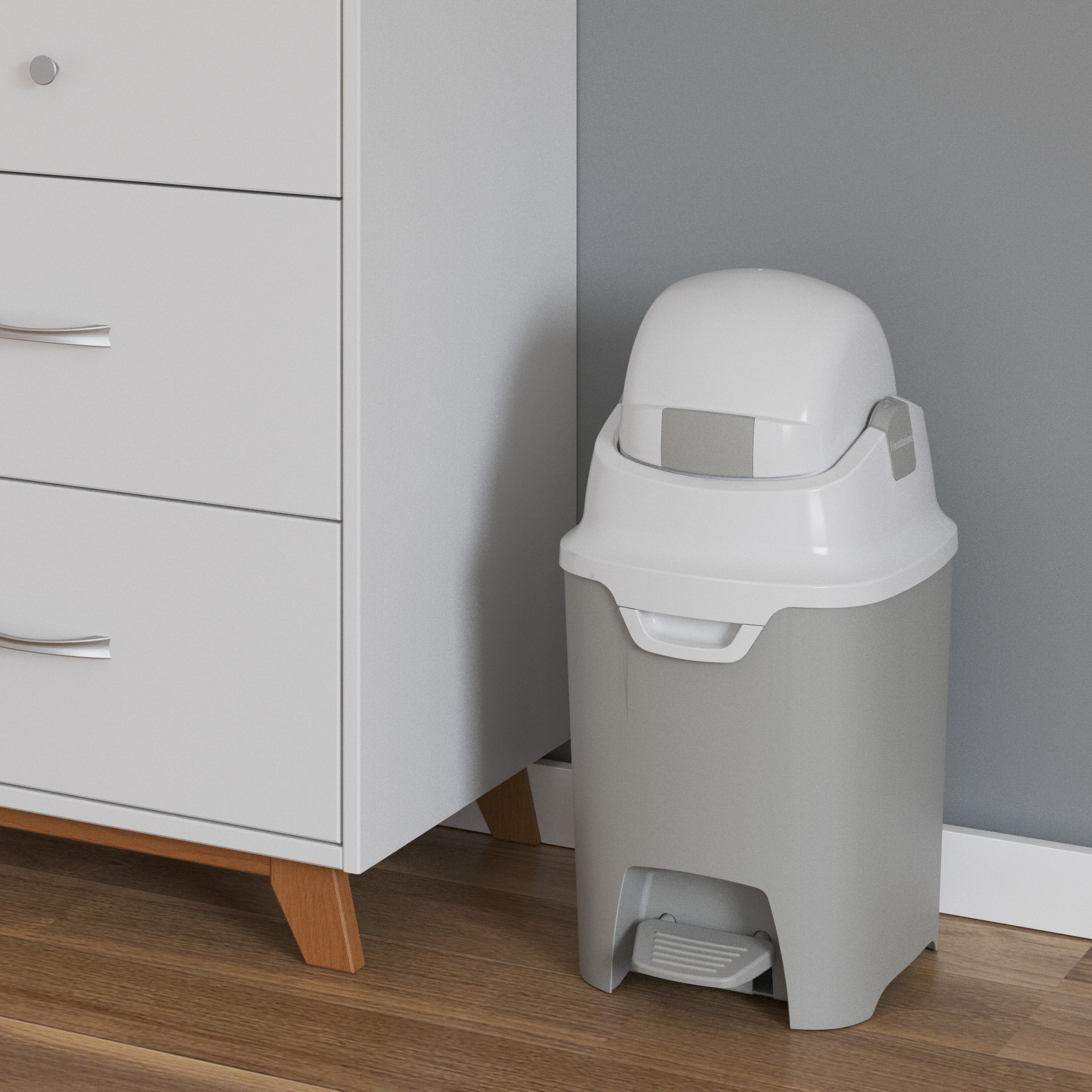 Foundations Pro Series Mini Hands-Free Diaper Pail, Gray
