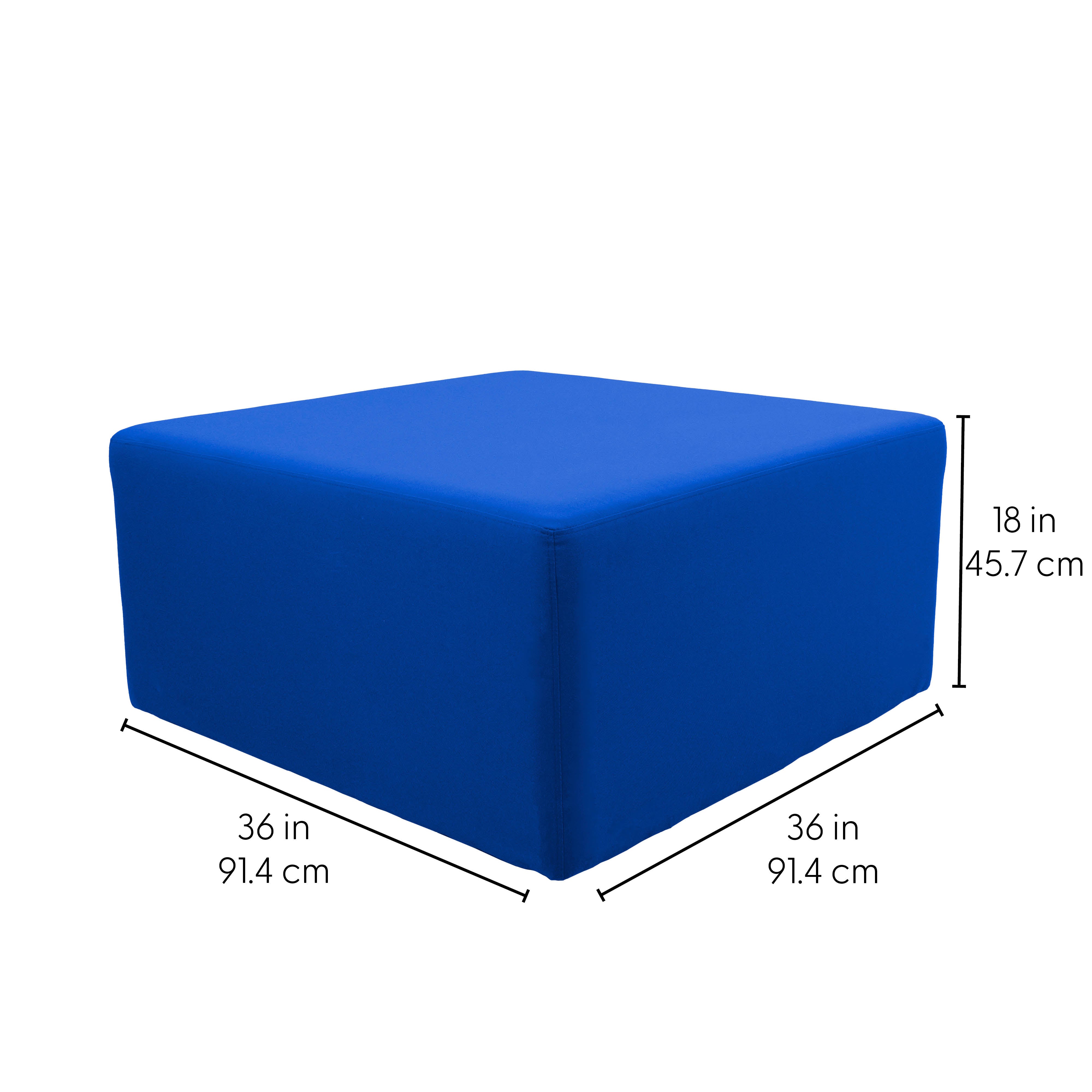 Outdoor 36" Square Ottoman with Sunbrella®, 18" H - Canvas Pacific Blue