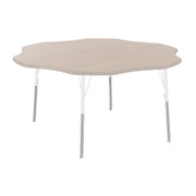 60" Flower Thermofused Woodgrain Activity Table with Standard Legs - Asian Sand/White