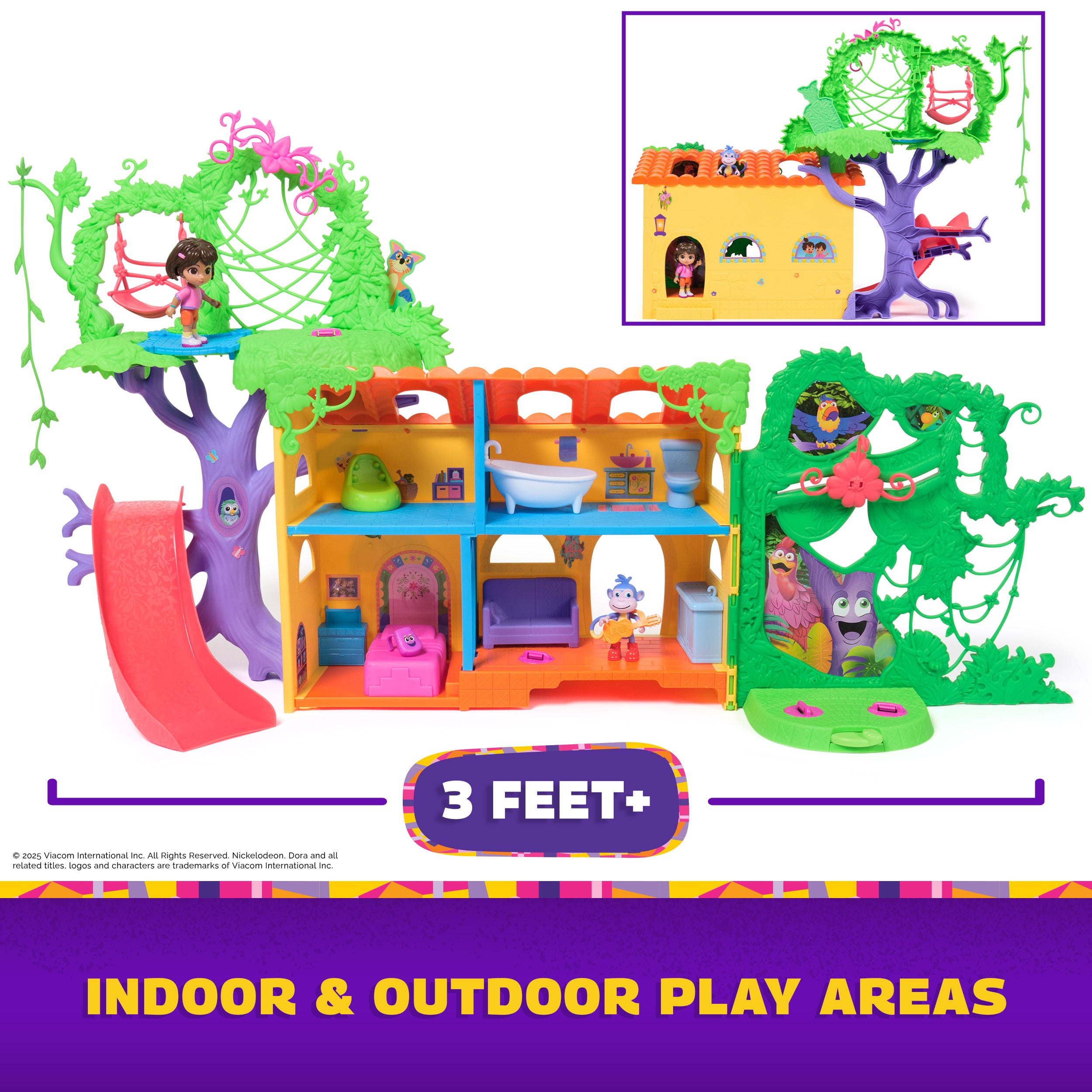 Dora, Explore & Play Rainforest Casita Playset, Dora & Boots Figures, Dollhouse Furniture, Bilingual Phrases, Kids Toys for Girls & Boys Ages 3 and Up