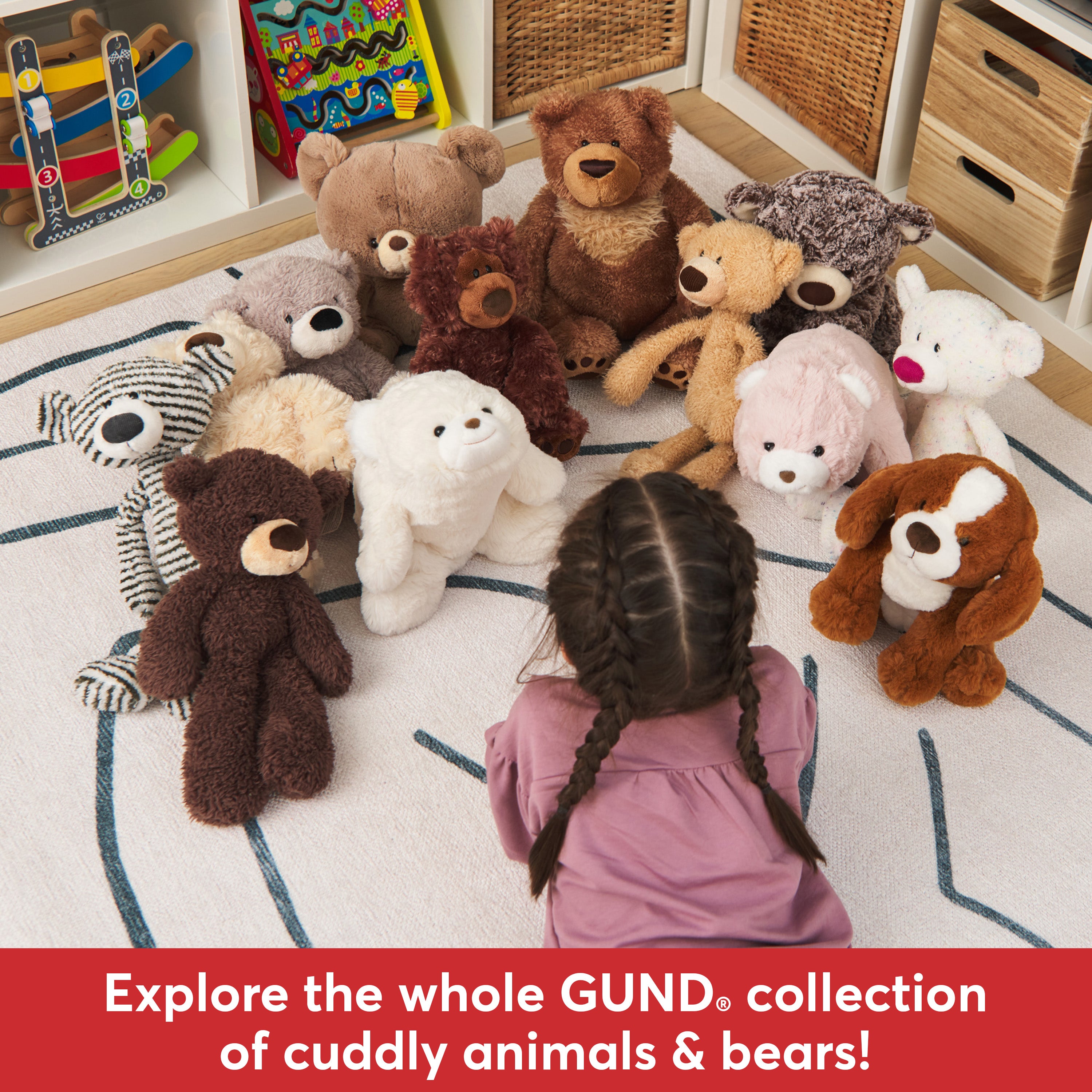 GUND Fuzzy Teddy Bear, Premium Stuffed Animal for Ages 1 and Up, Gray, 13.5”