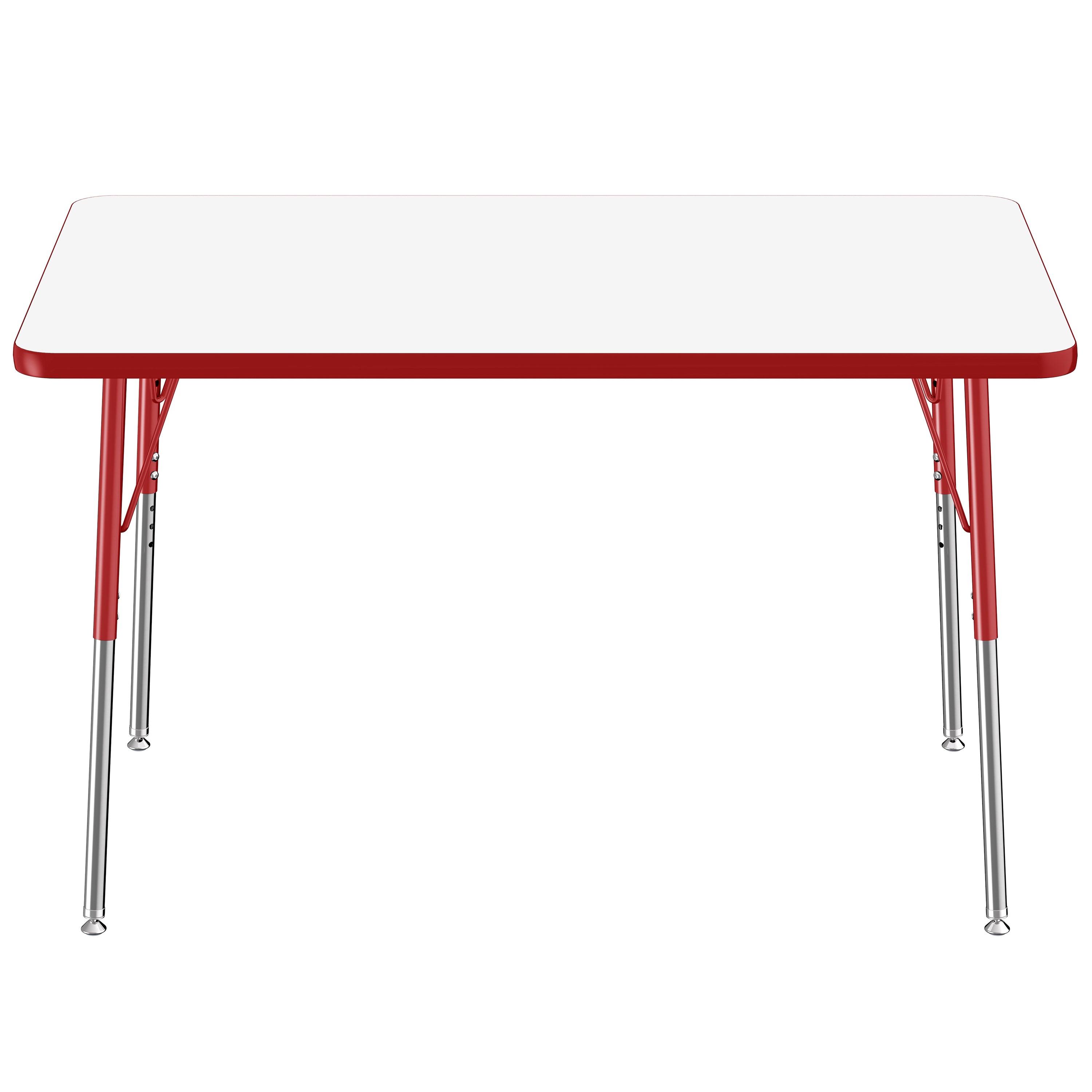 30" x 48" Rectangle Dry-Erase Activity Table with Adjustable Standard Swivel Glide Legs - Whiteboard/Red