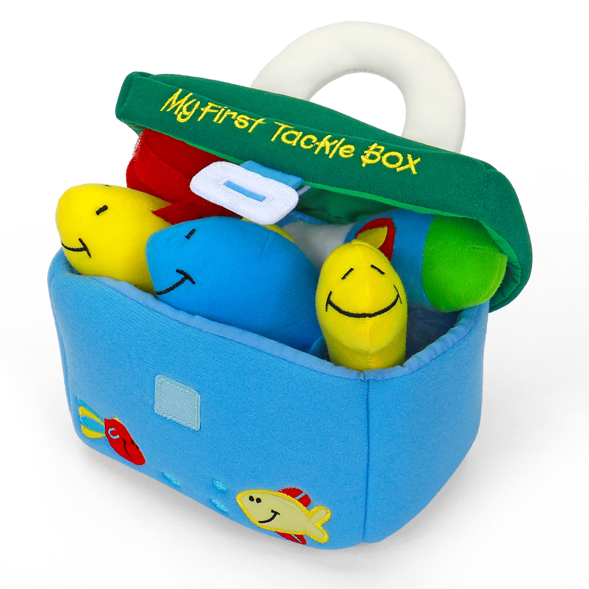 Baby GUND Play Soft Collection, My First Tackle Box 5-Piece Plush Playset with Rattle, Squeaker and Crinkle Plush Toys, Sensory Toy for Babies and Newborns, 8”