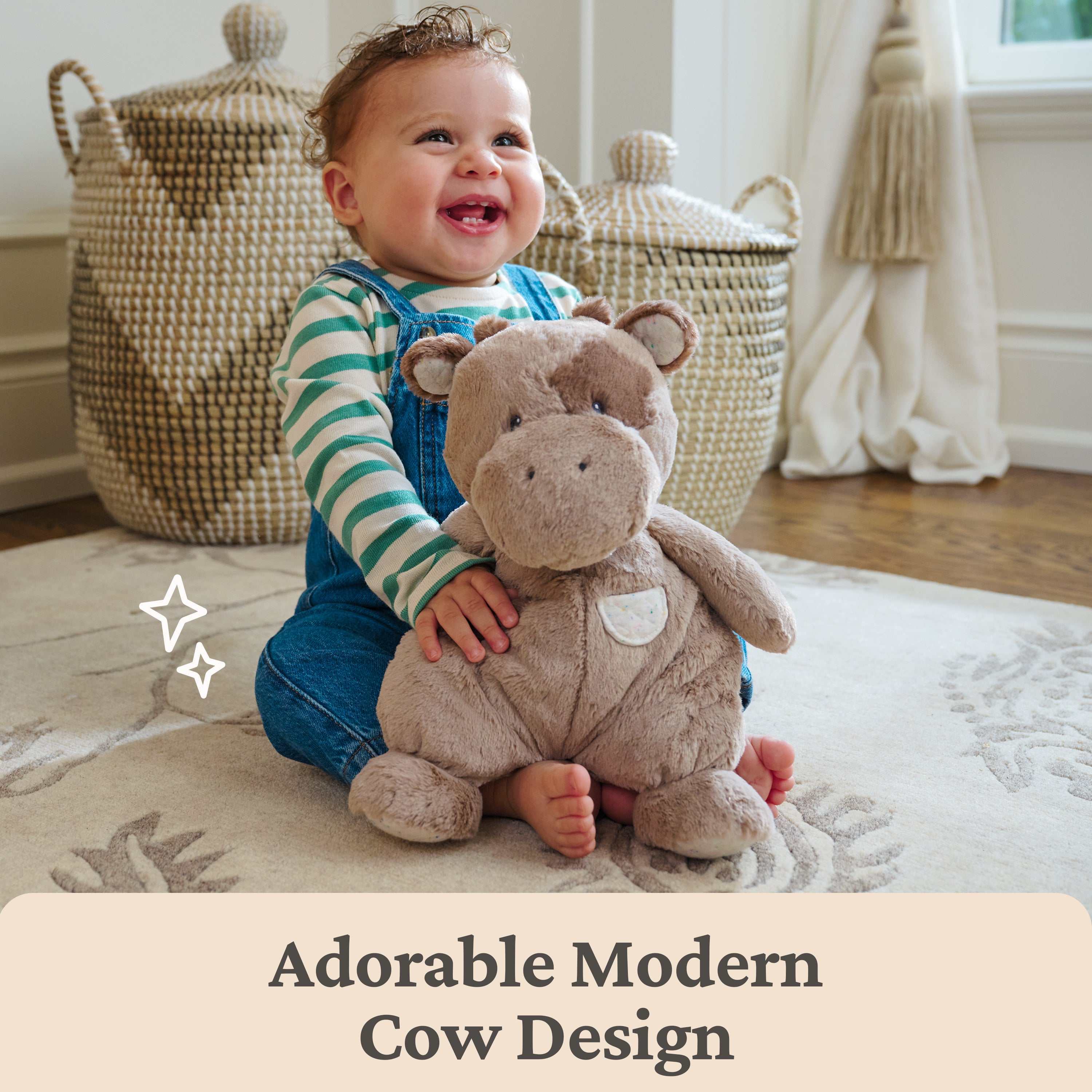 Baby GUND Oh So Snuggly Cow Plush, Cow Stuffed Animal for Babies and Infants, Brown, 12.5”