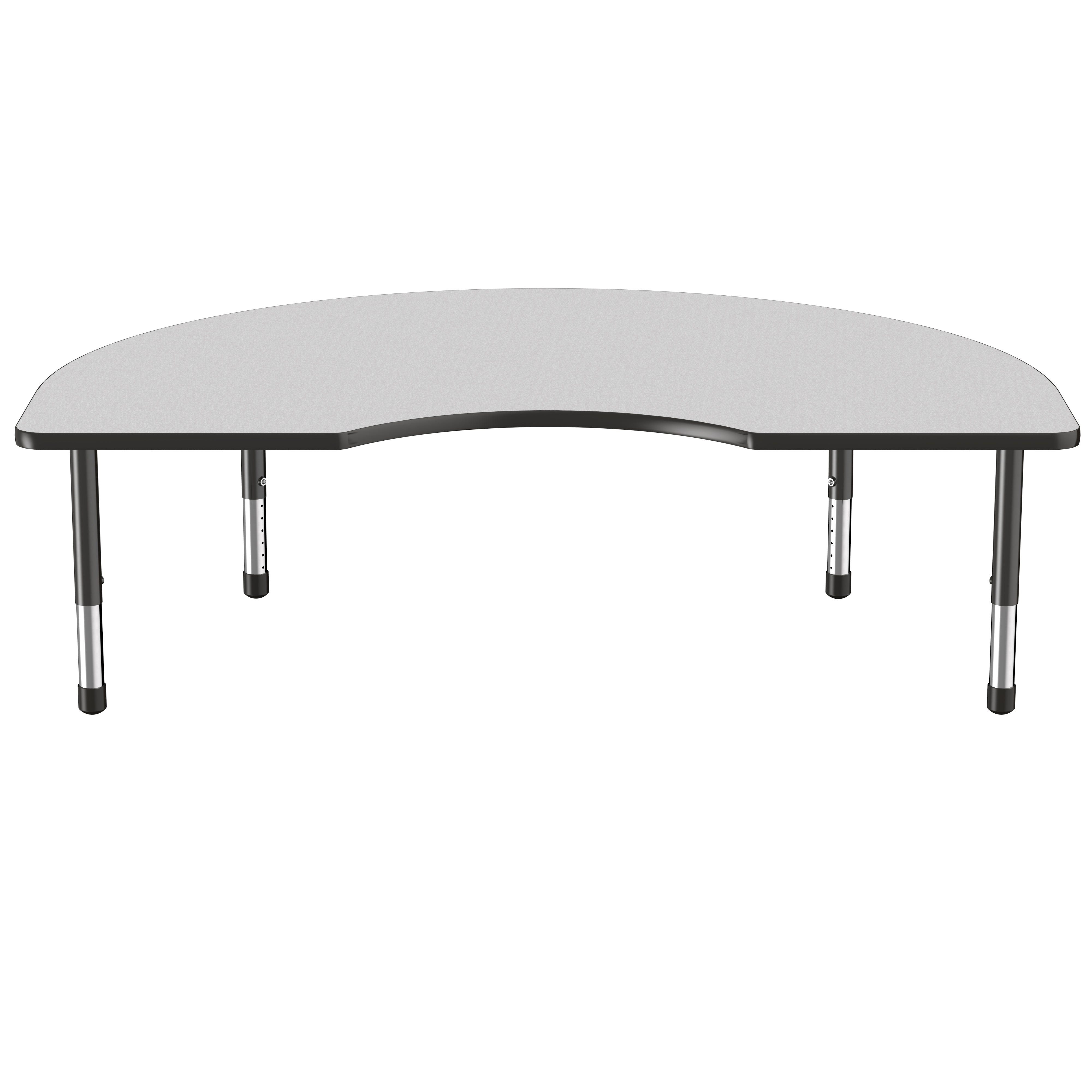 48" x 72" Kidney Thermofused Activity Table with Adjustable Chunky Legs - Gray/Black