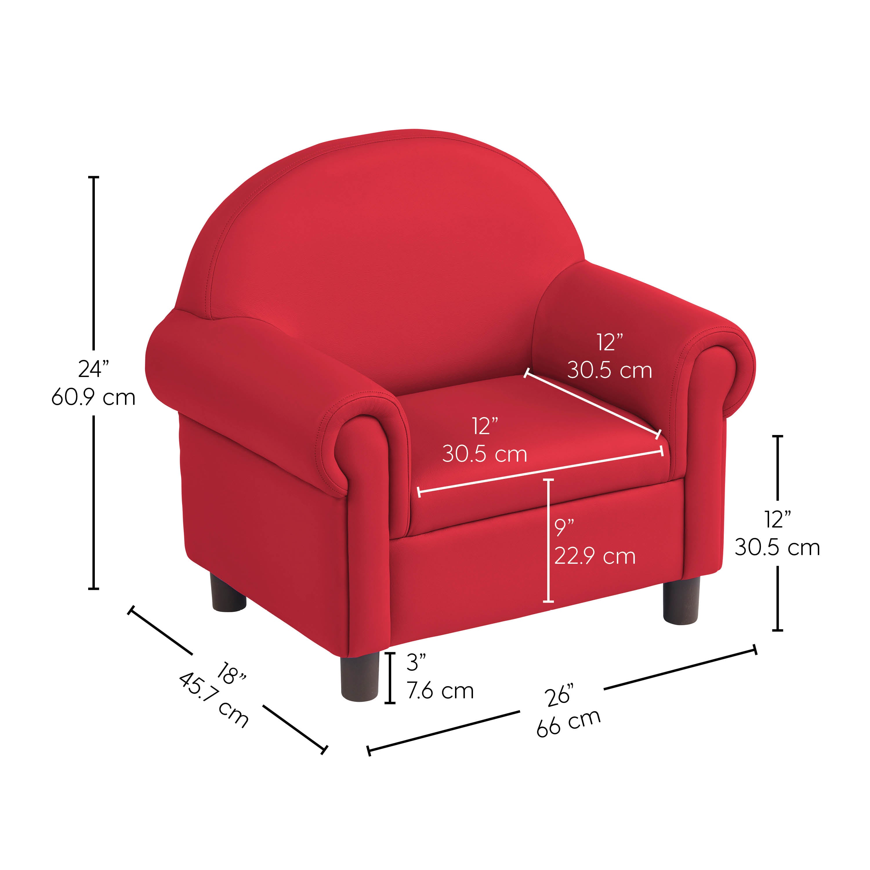 Little Lux Preschool Chair - Red
