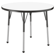 36" Round Dry-Erase Activity Table with Adjustable Standard Ball Glide Legs - Whiteboard/Black