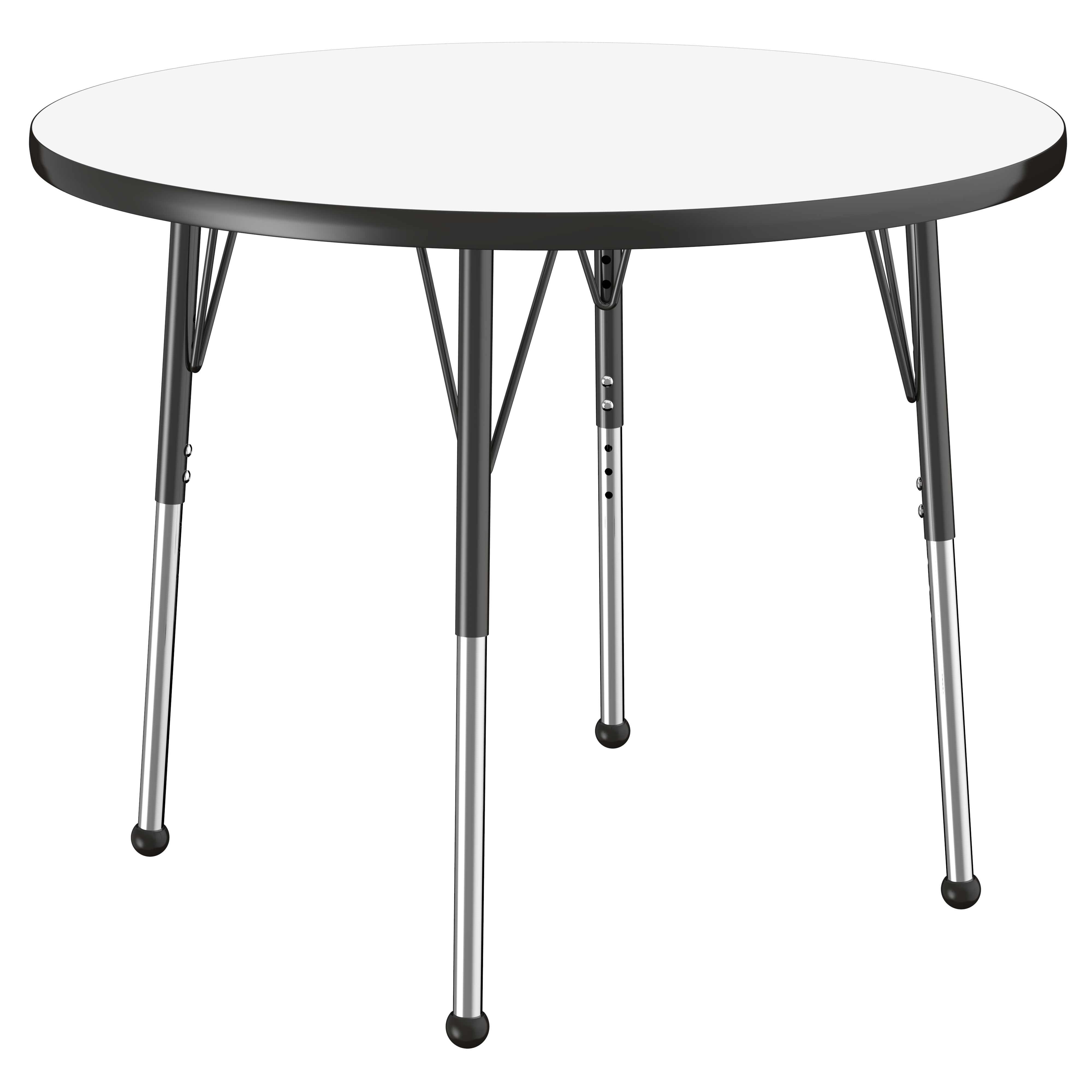 36" Round Dry-Erase Activity Table with Adjustable Standard Ball Glide Legs - Whiteboard/Black