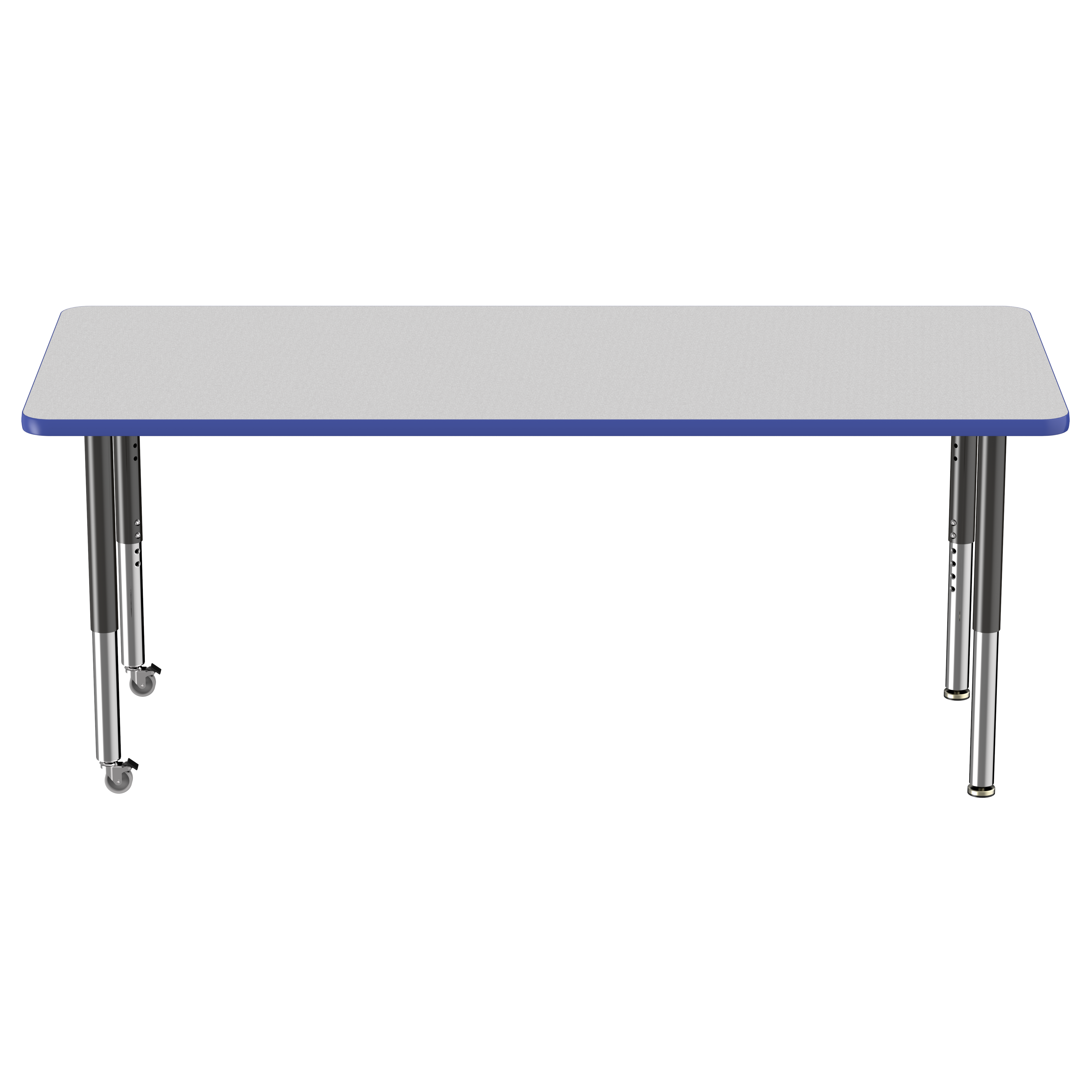30" x 72" Rectangle T-Molding Activity Table with Adjustable Super Legs - Gray/Blue/Black