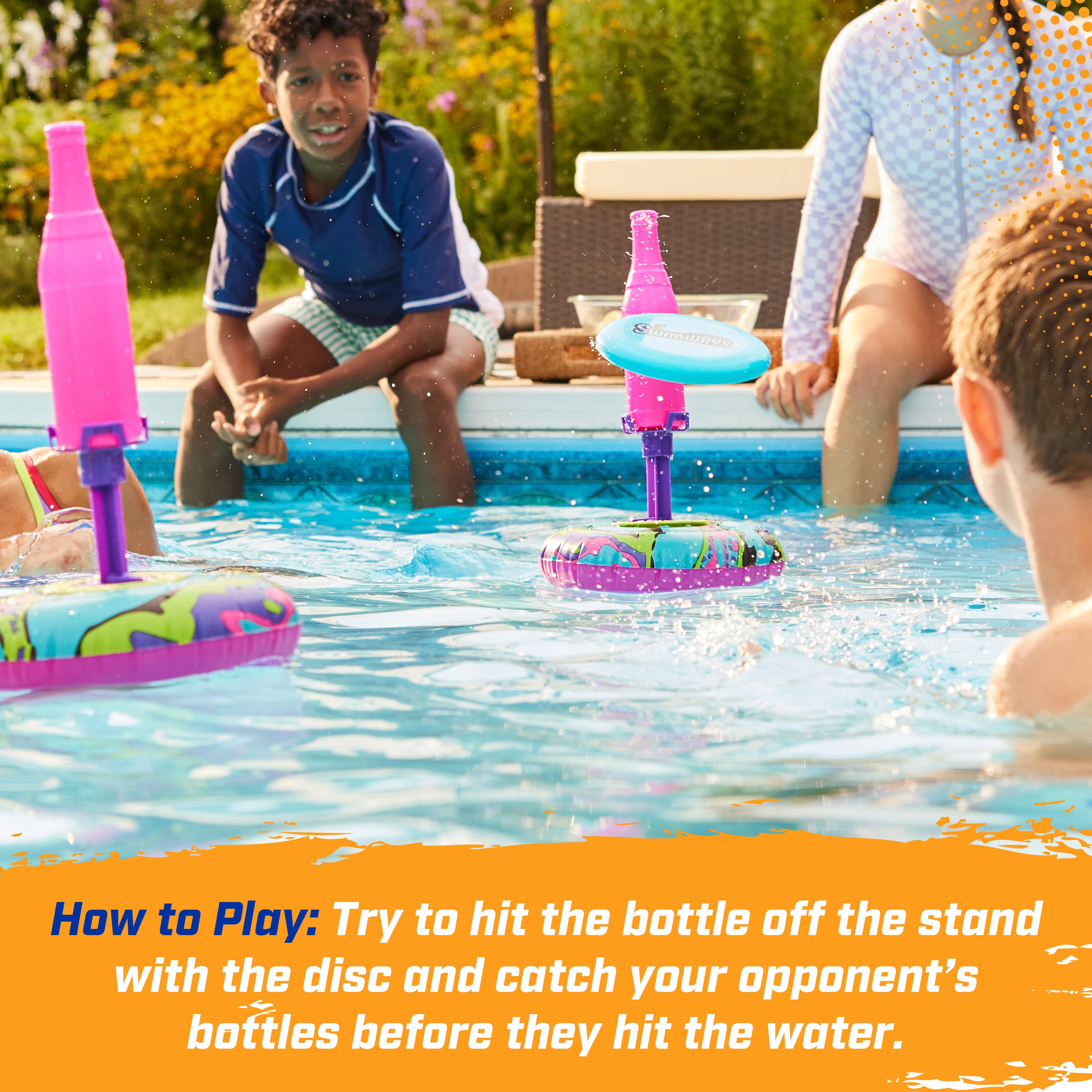 Swimways Hydro Bottle Splash, Pool Toys for Kids and Adults, Throwing Disc Swimming Pool Game, Outdoor Toys for Kids Aged 5 & Up