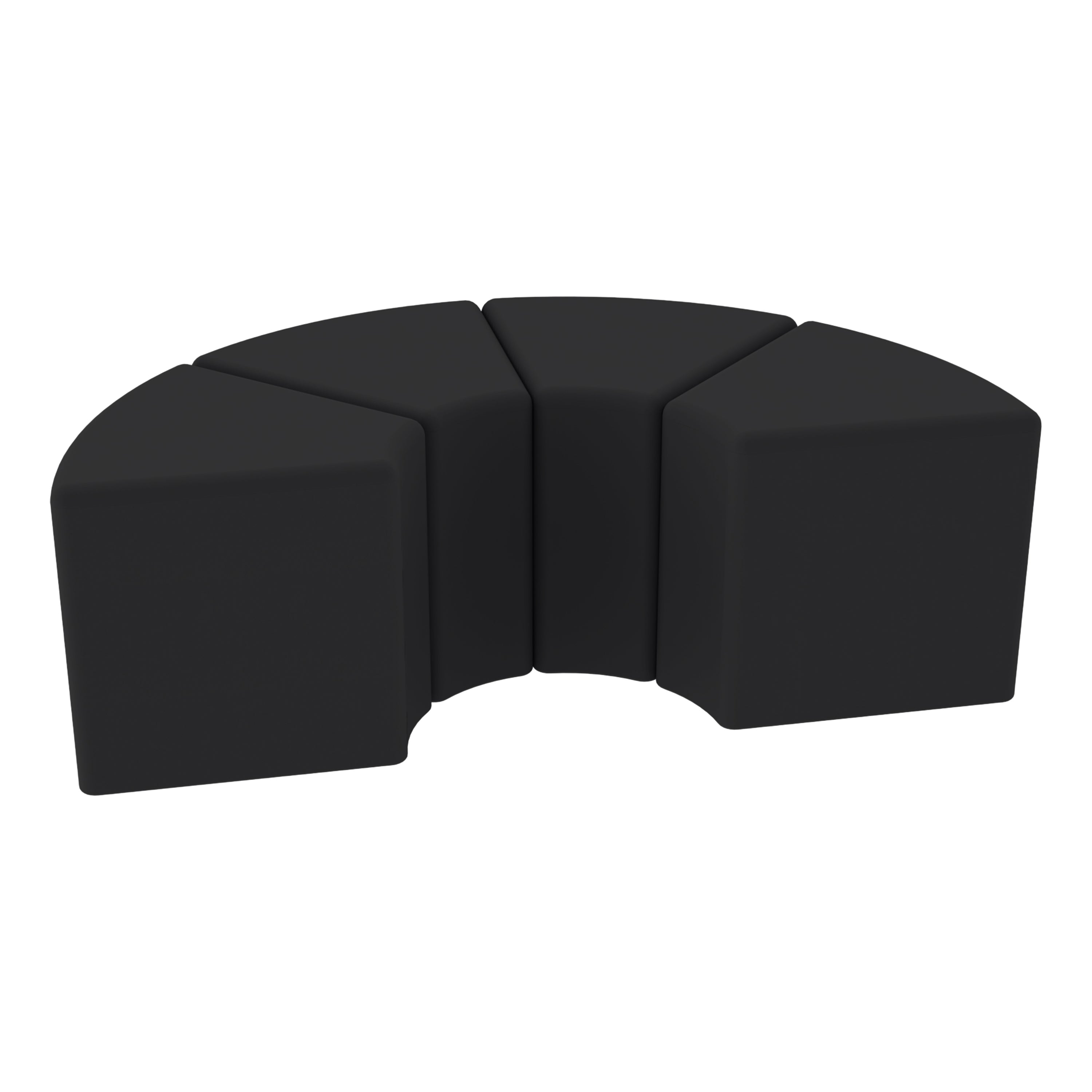 Pro Series Upholstered Wedge Ottoman 18" Height, 4-Piece - Black