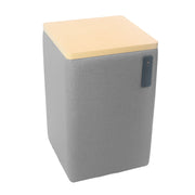 Pro Series Upholstered 18" x 18" Square Ottoman Table with Tech Panel 28" Height - Slate Gray Crosshatch/Maple