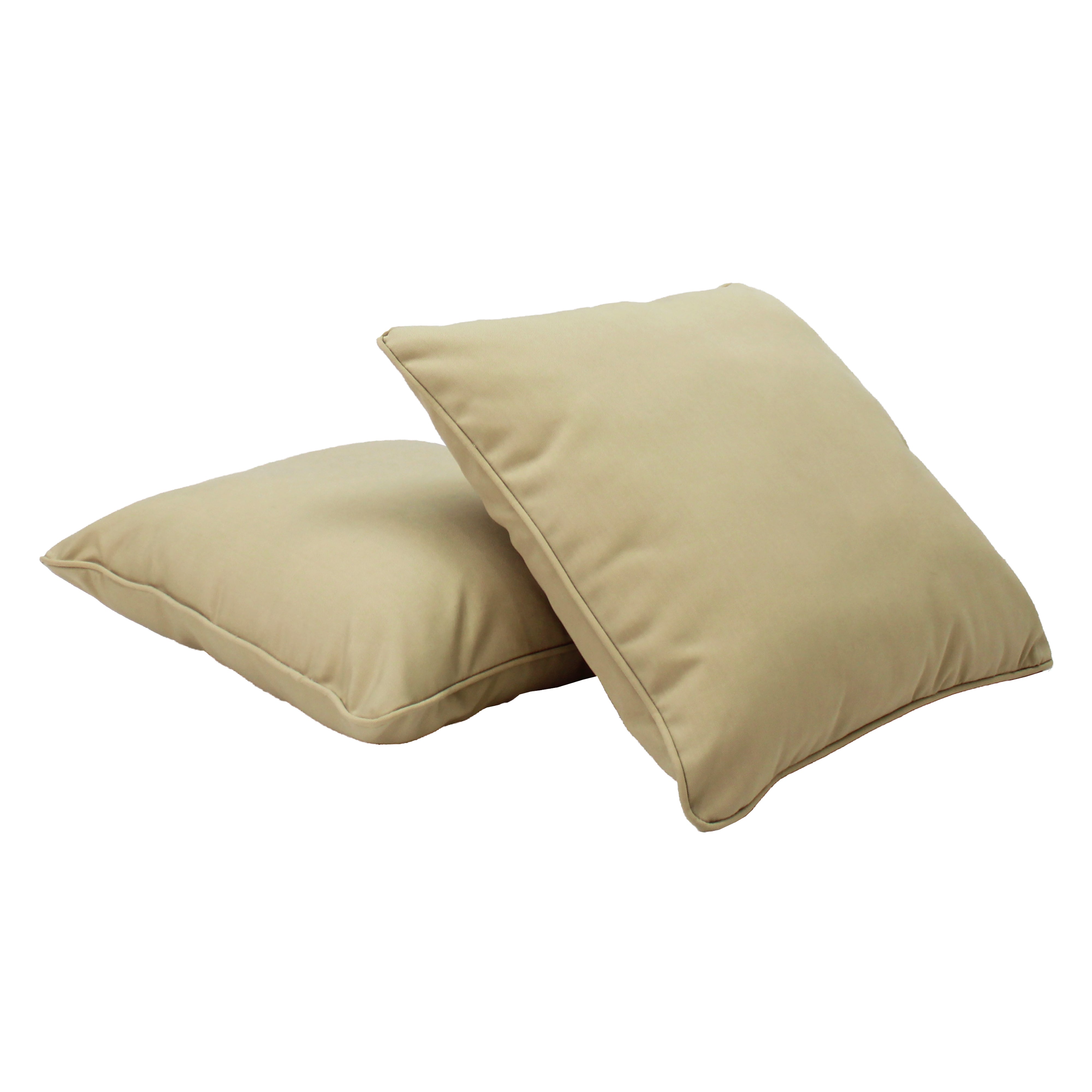 Presidio 24" x 24" Square Indoor/Outdoor Pillow with Piping, 2-Piece - Beige Sand
