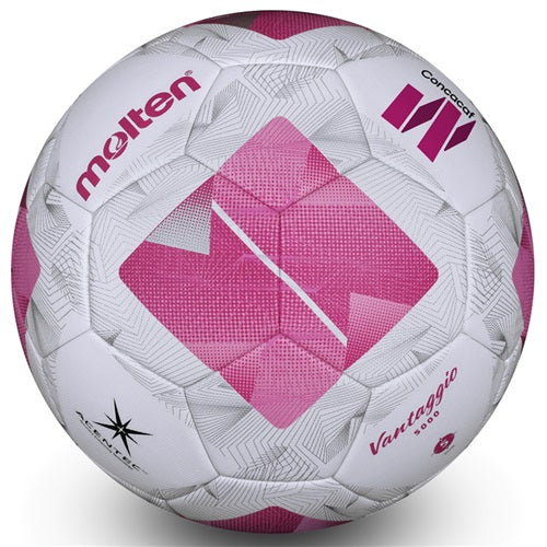Elite Competition Soccer Official Match Ball of Concacaf W, Patented ACENTEC™ Technology, 4-Ply, Textured Cover, High Density Latex Bladder,  FIFA Approved, White/Pink, Size 5