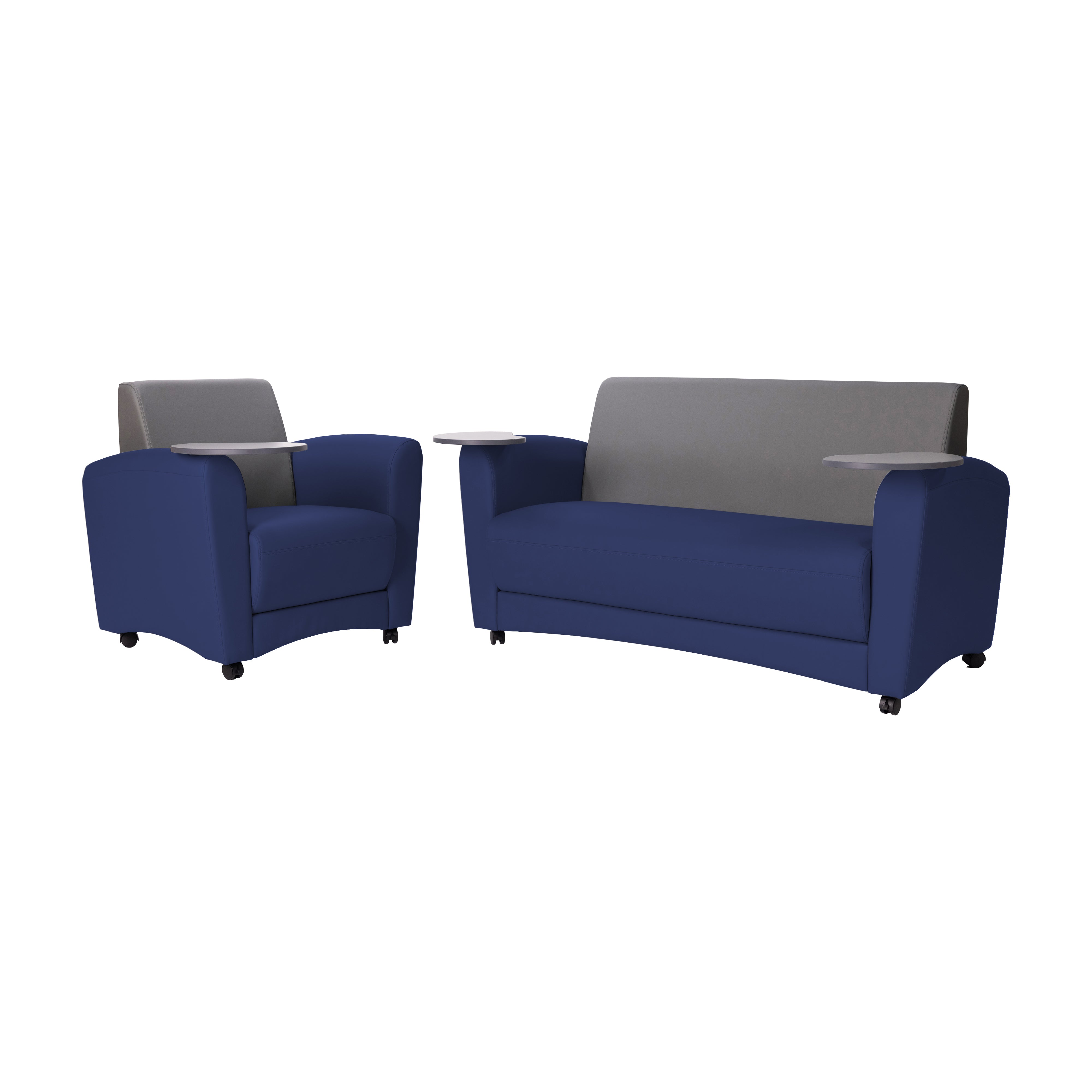 Pro Series Upholstered Common Area Sofa with Tablet - Navy/Gray/Cosmic Strandz