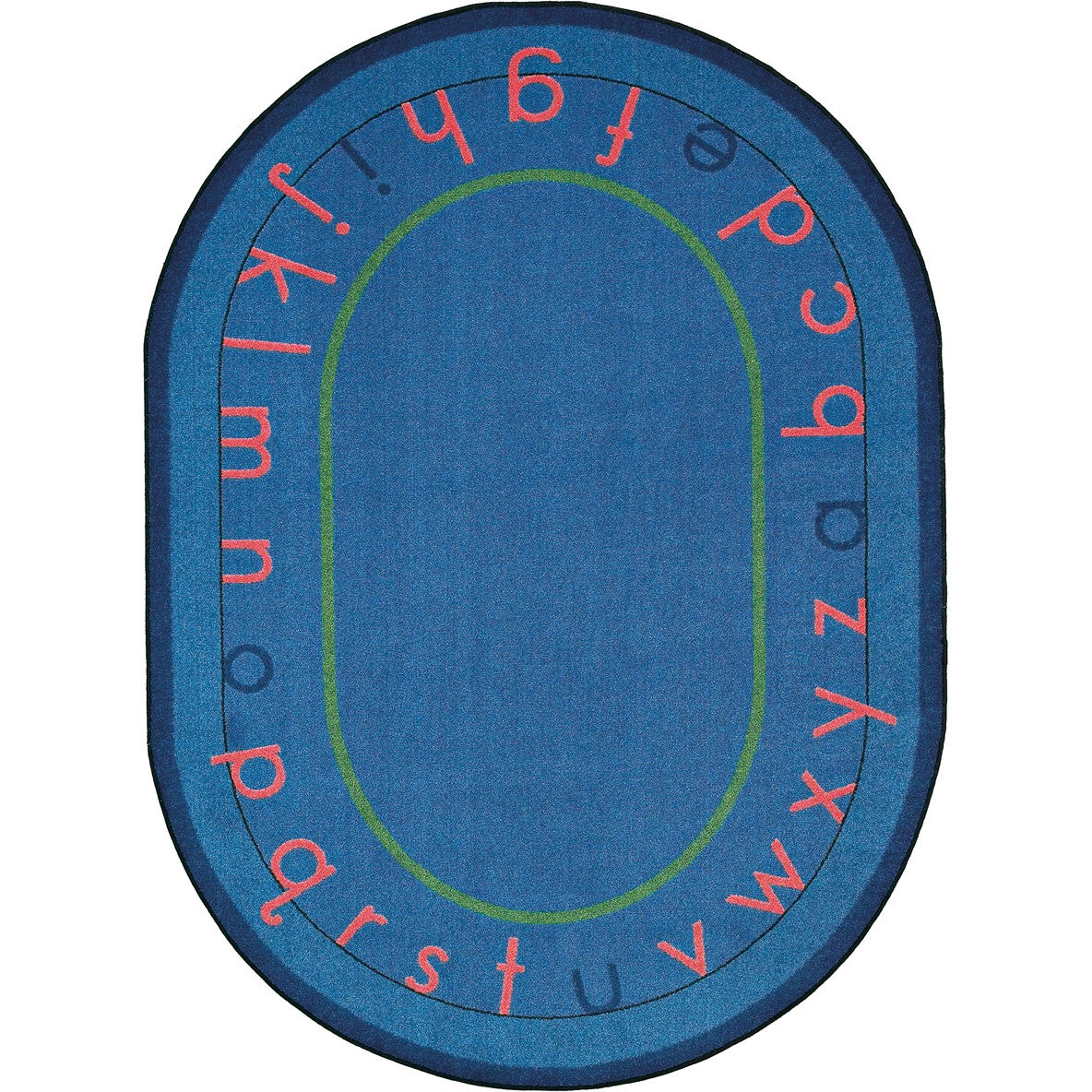 Montessori Alphabet 5'4" x 7'8" Oval area rug in color Multi