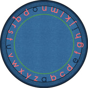 Montessori Alphabet 7'7" Round area rug in color Multi
