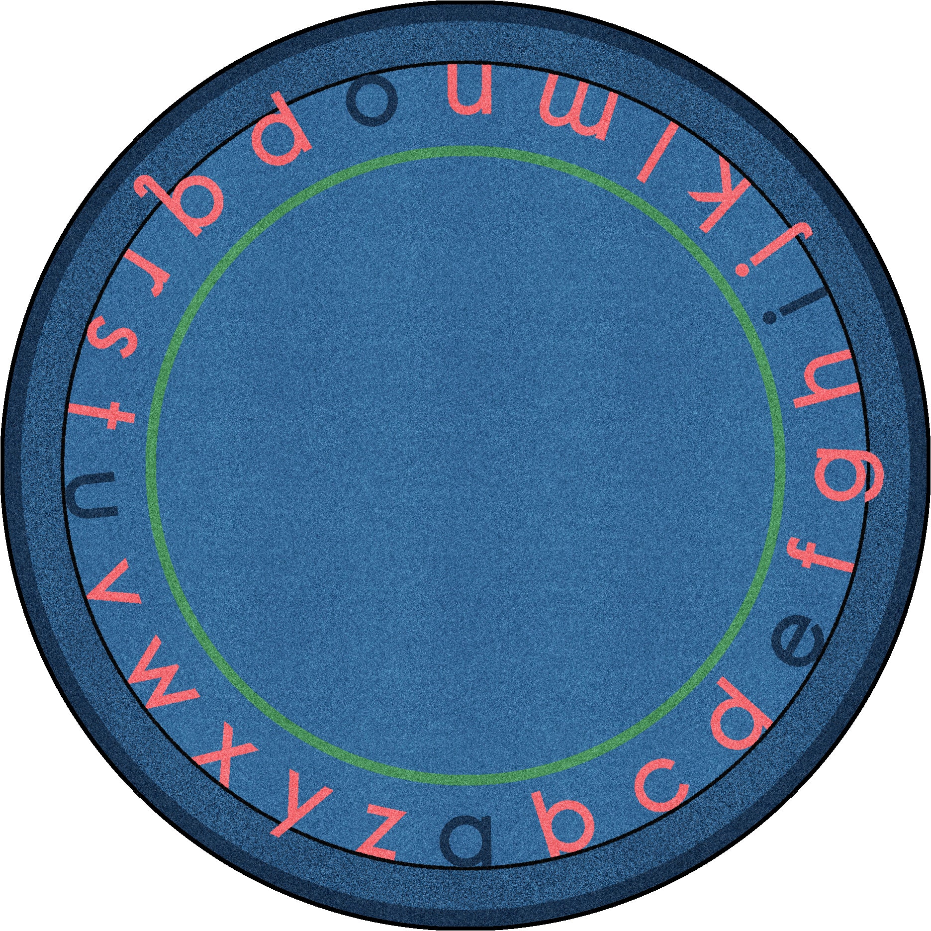 Montessori Alphabet 7'7" Round area rug in color Multi